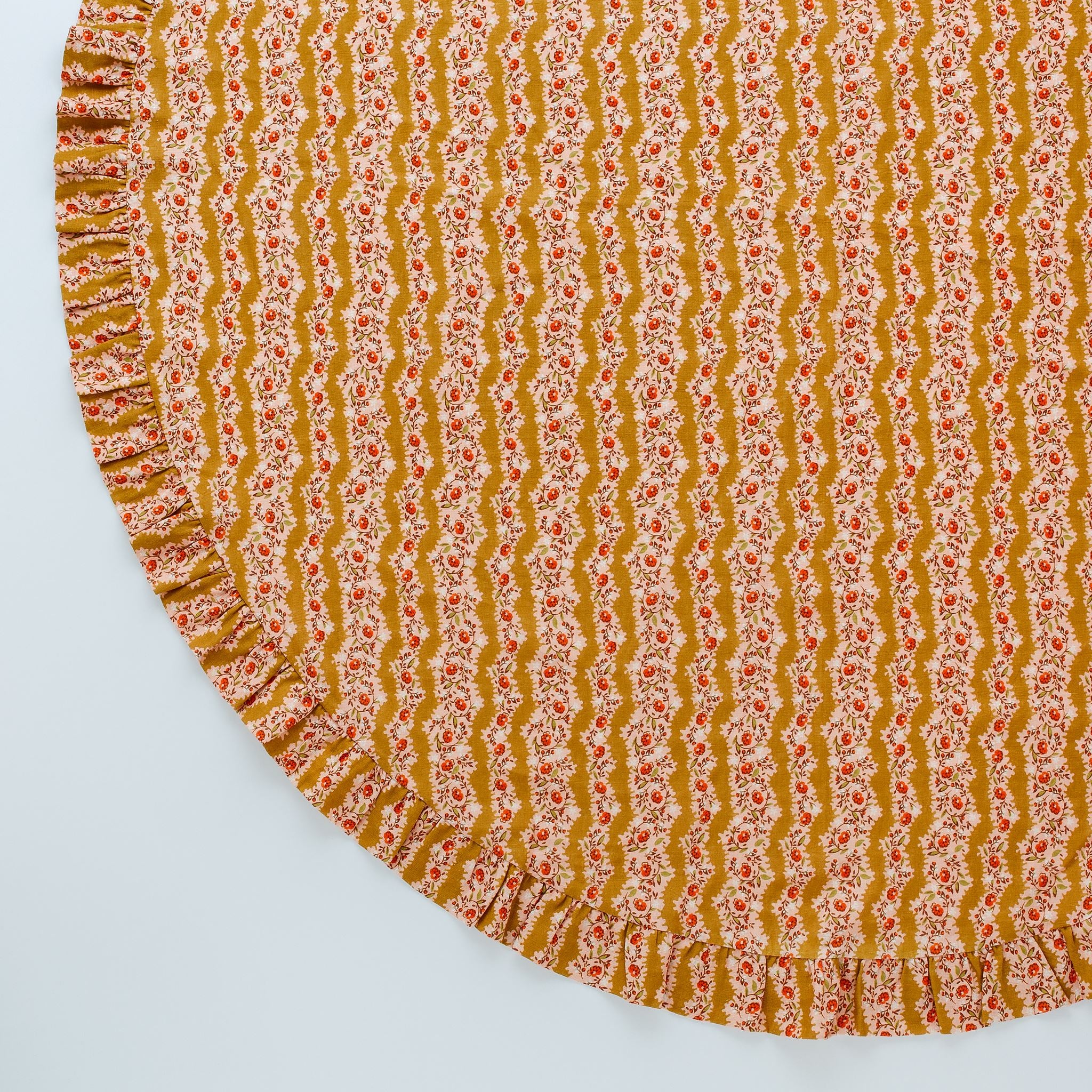 Hedgerow stripe tablecloth, turmeric
