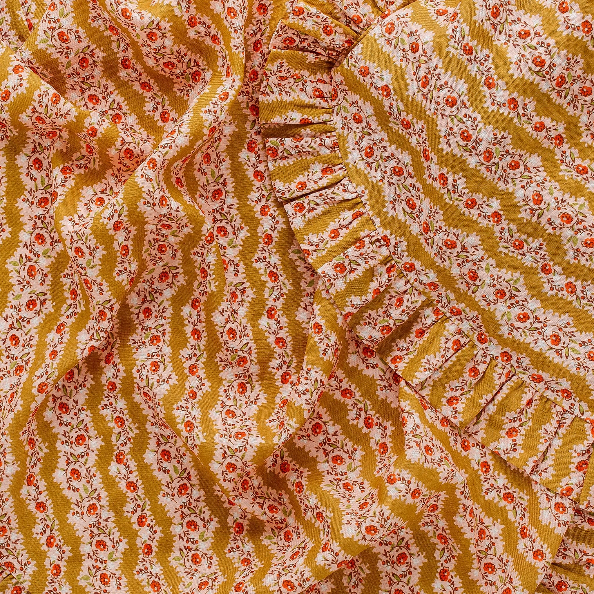 Hedgerow stripe tablecloth, turmeric