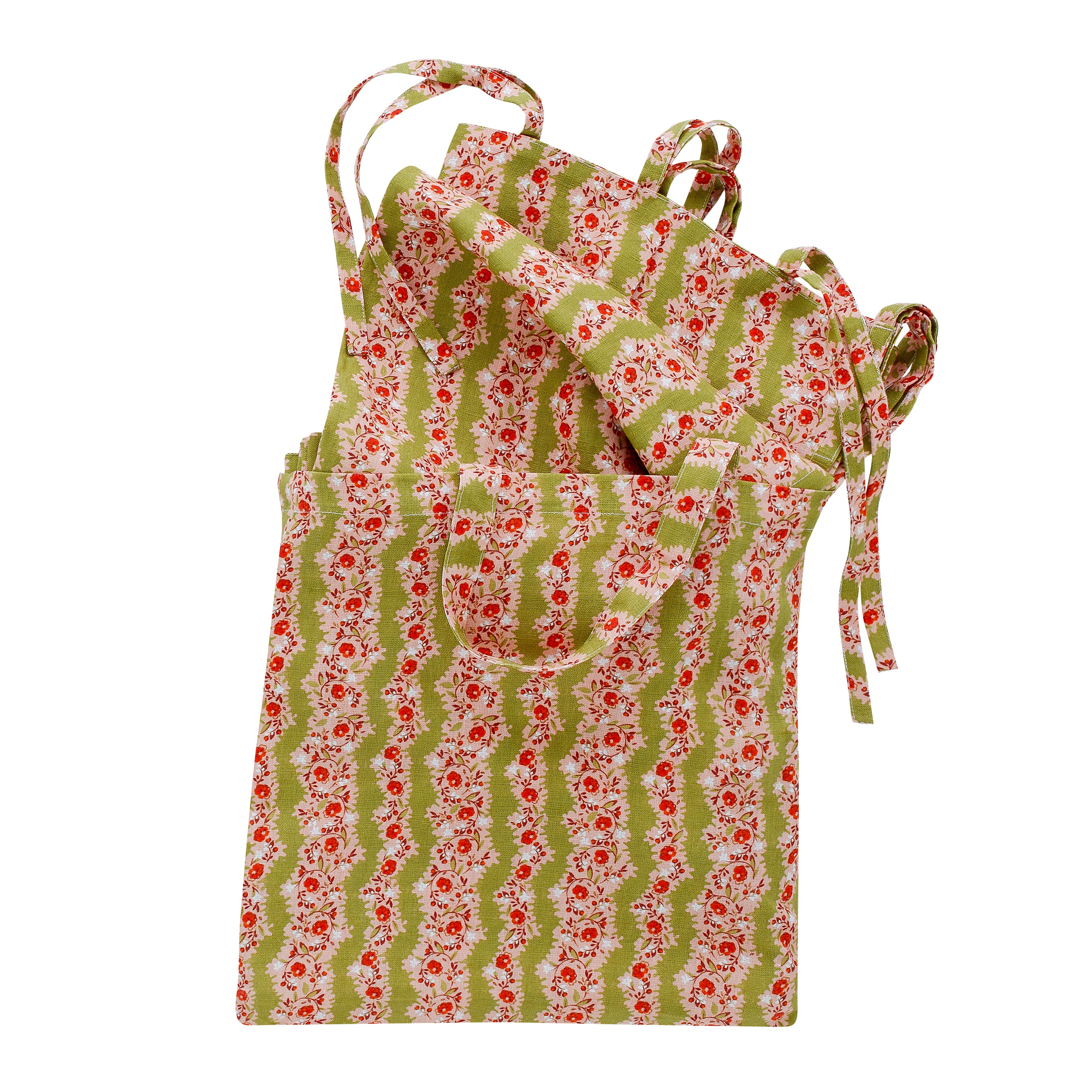 Hedgerow stripe curtains, a pair in a bag, nocharella