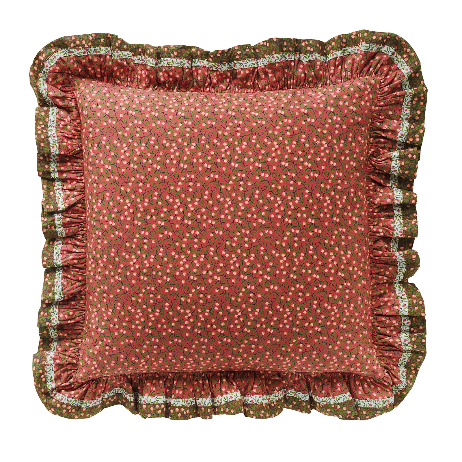 Herukka frilled cushion, vanilla