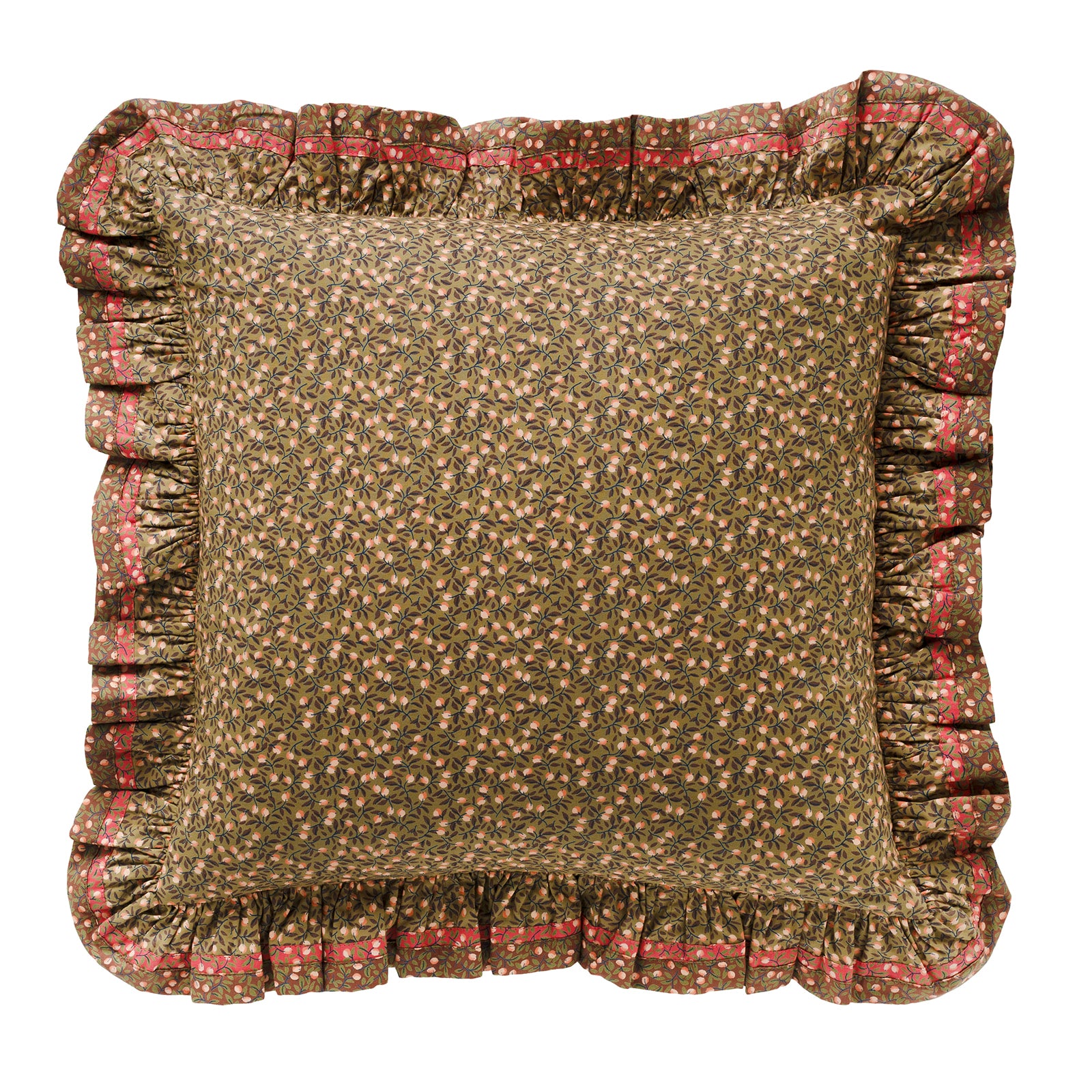 Herukka frilled cushion, vanilla