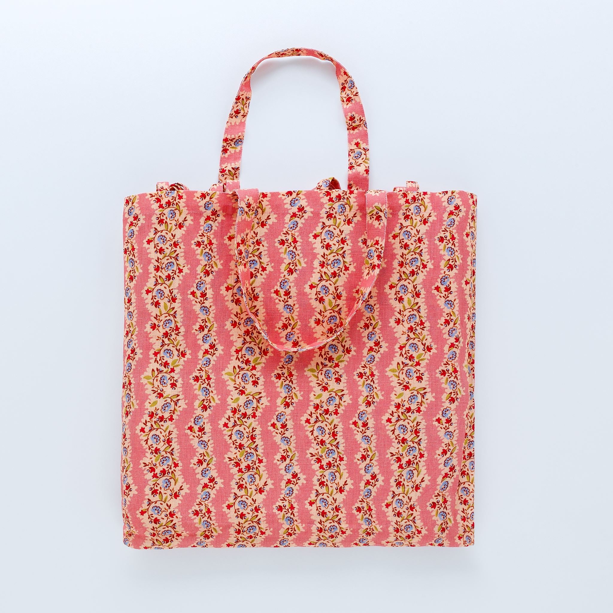 Hedgerow stripe curtains, a pair in a bag, pink