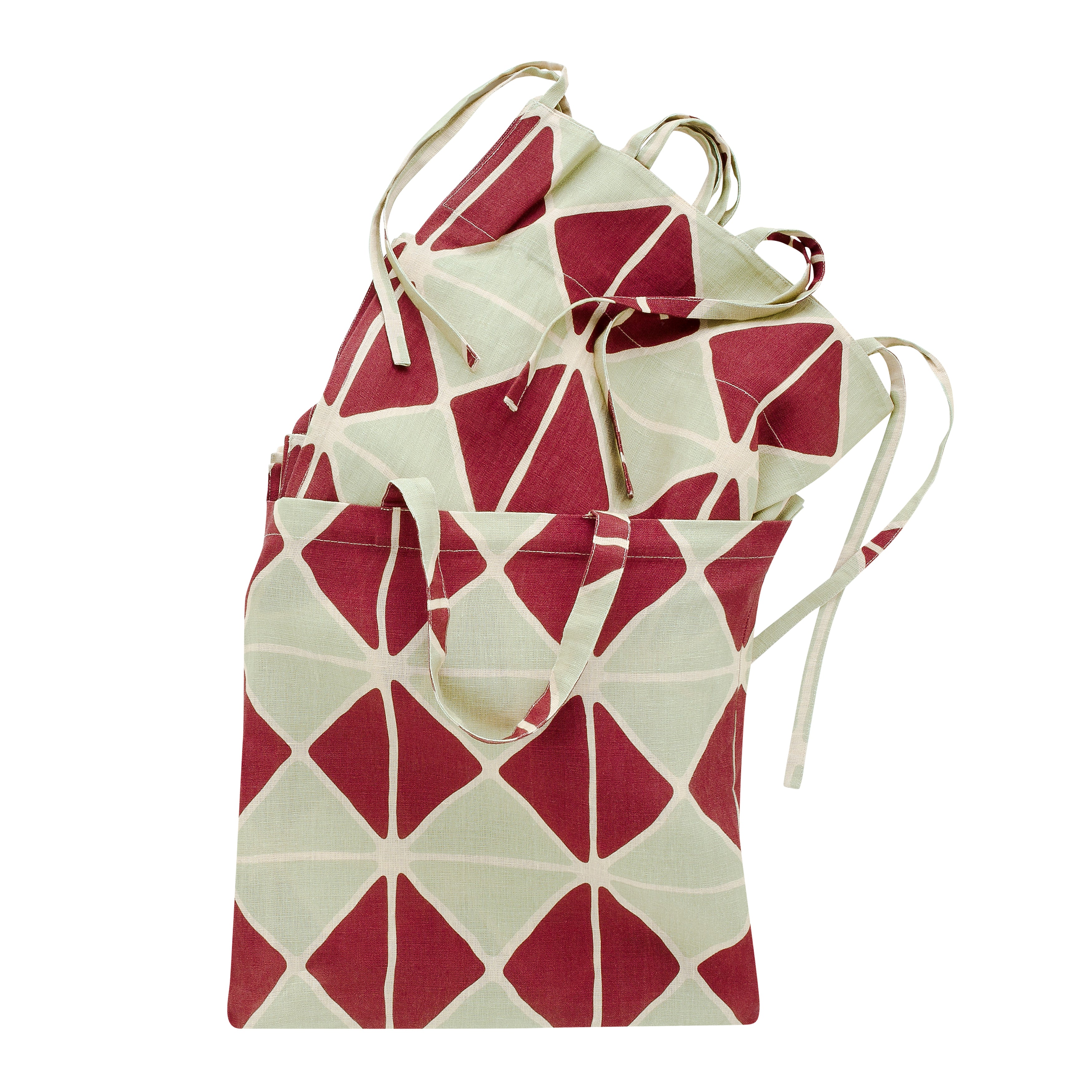 Jester harlequin curtains, a pair in a bag, pistachio/cacao