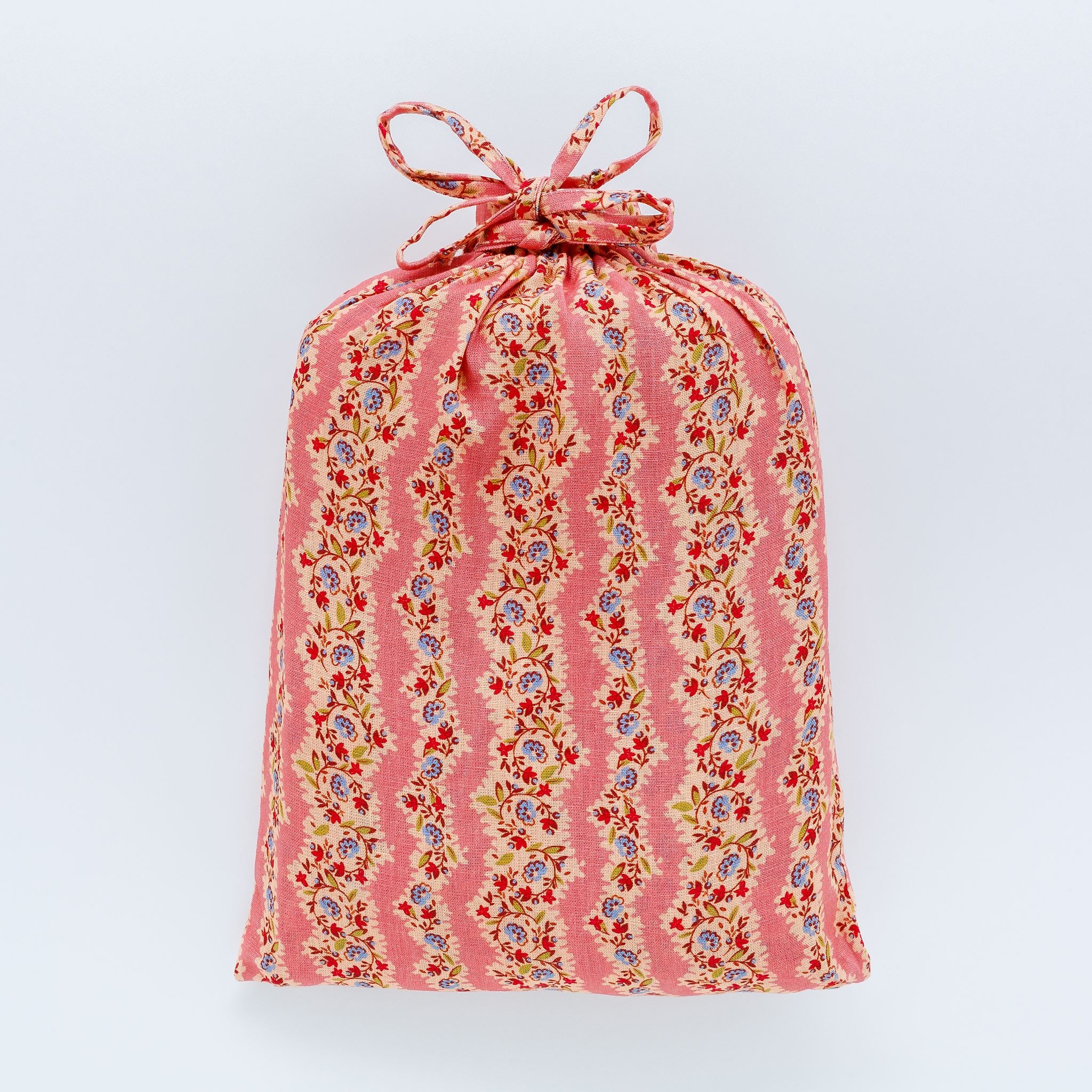 Hedgerow stripe  bedding set in a bag, pink