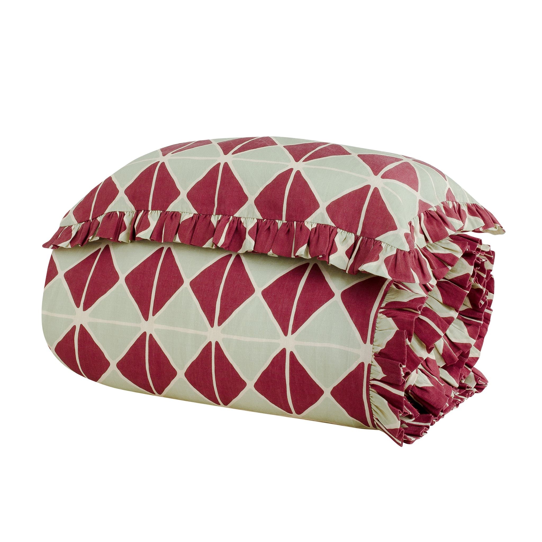 Jester harlequin bedding set in a bag, pistachio/cacao