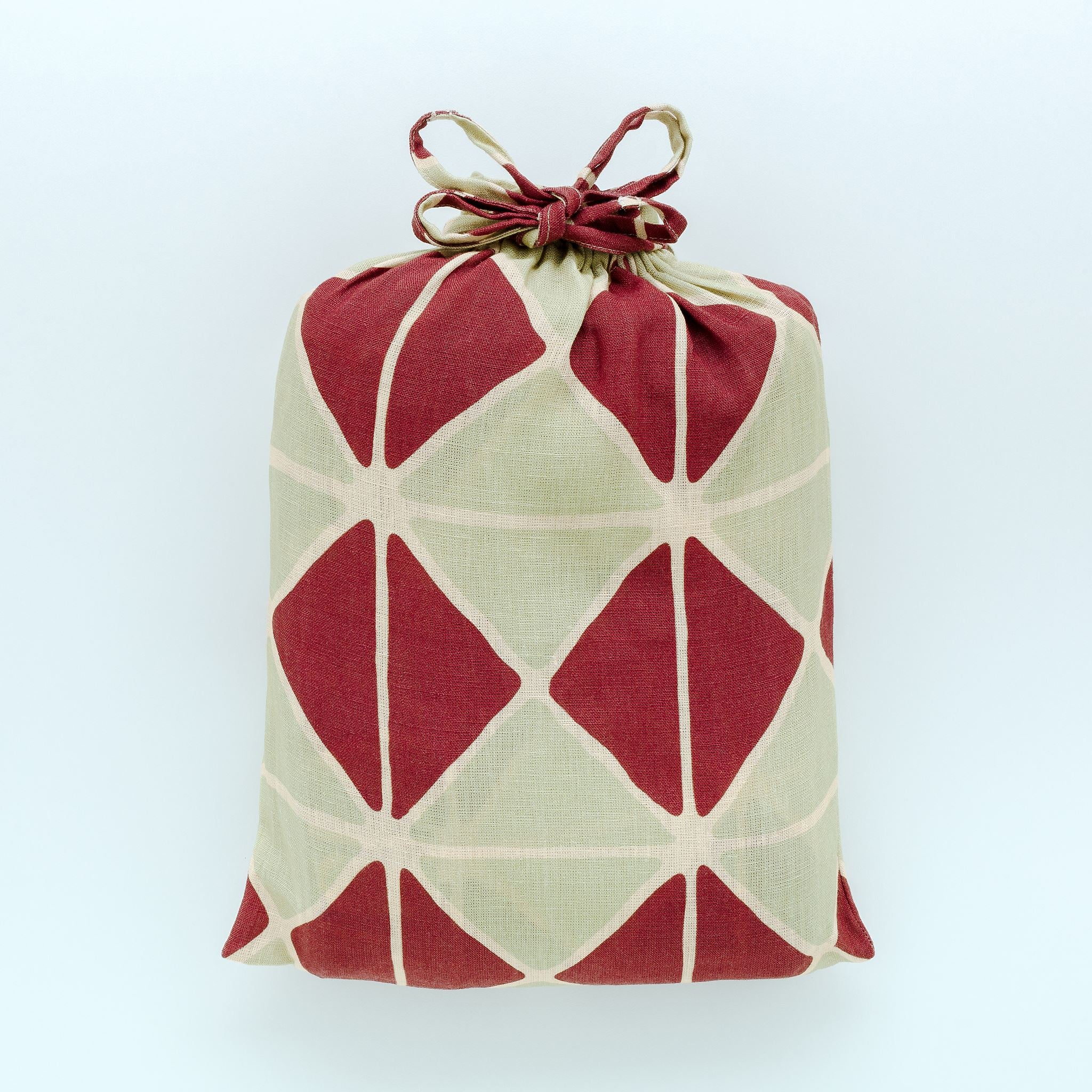 Jester harlequin bedding set in a bag, pistachio/cacao
