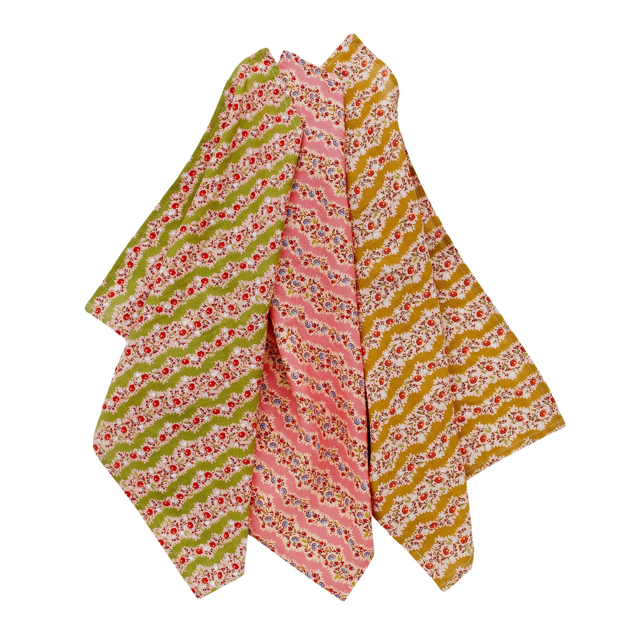 Hedgerow stripe tea towels