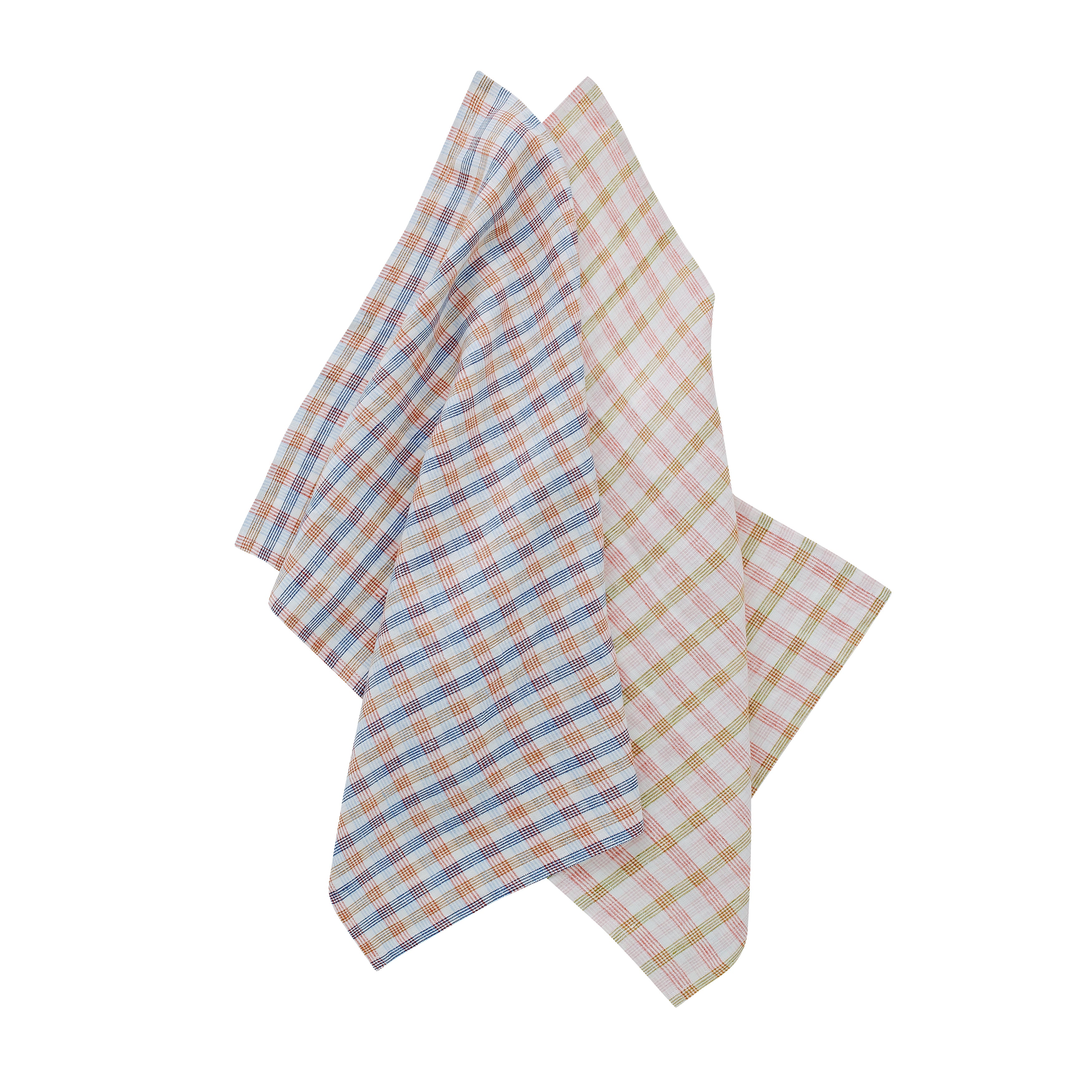 Mökki check tea towels