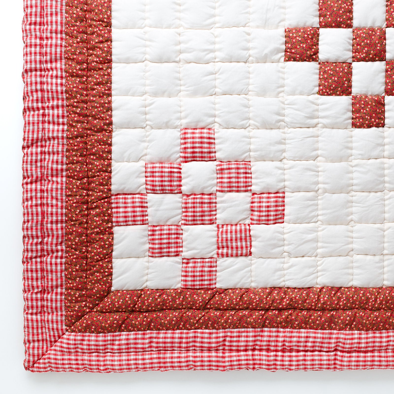 Herukka square patchwork quilt, strawberry