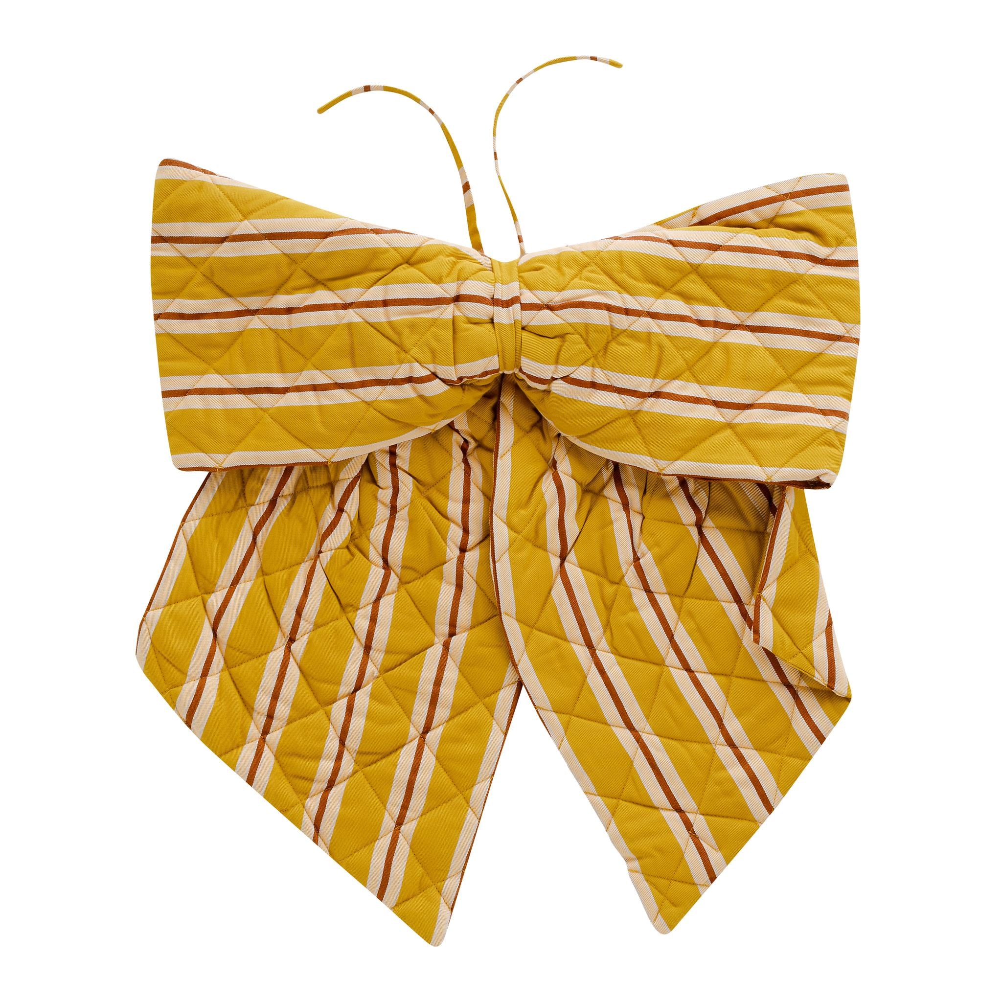 Turmeric pop stripe quilted bow