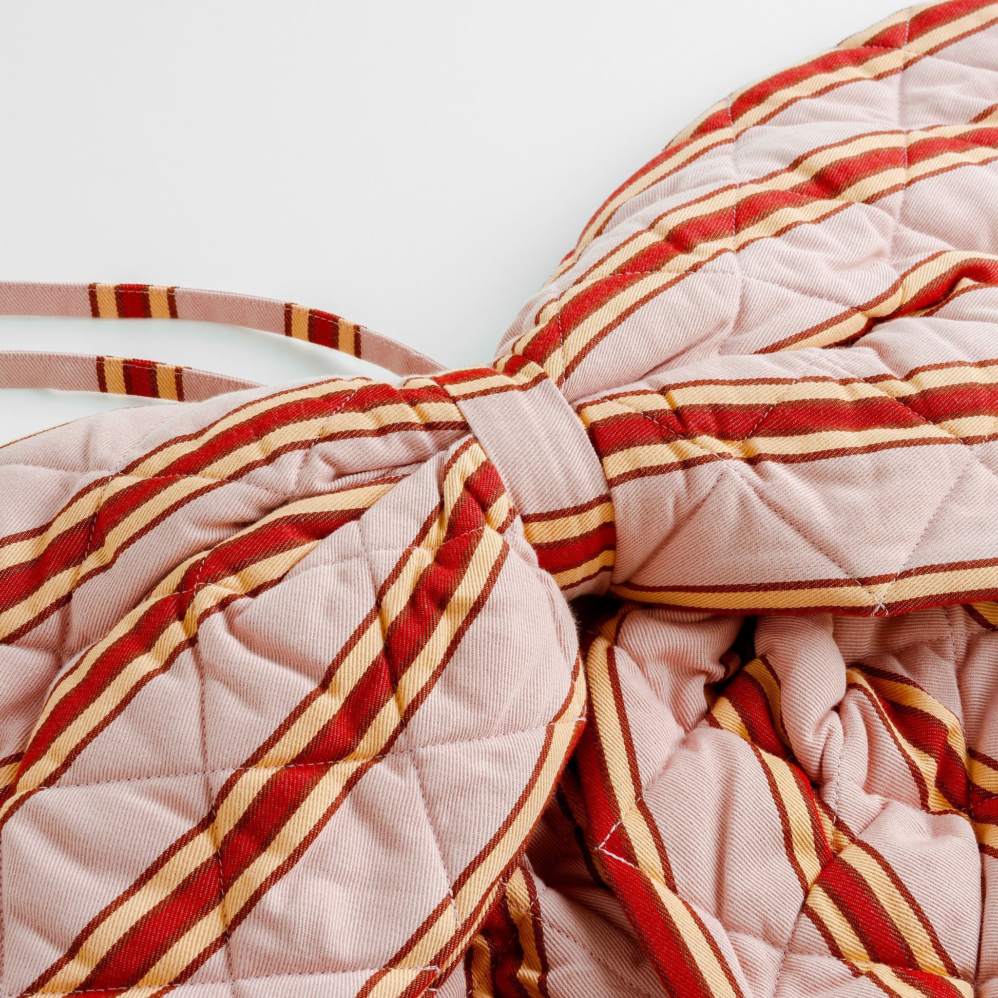Pink cherry pop stripe quilted bow