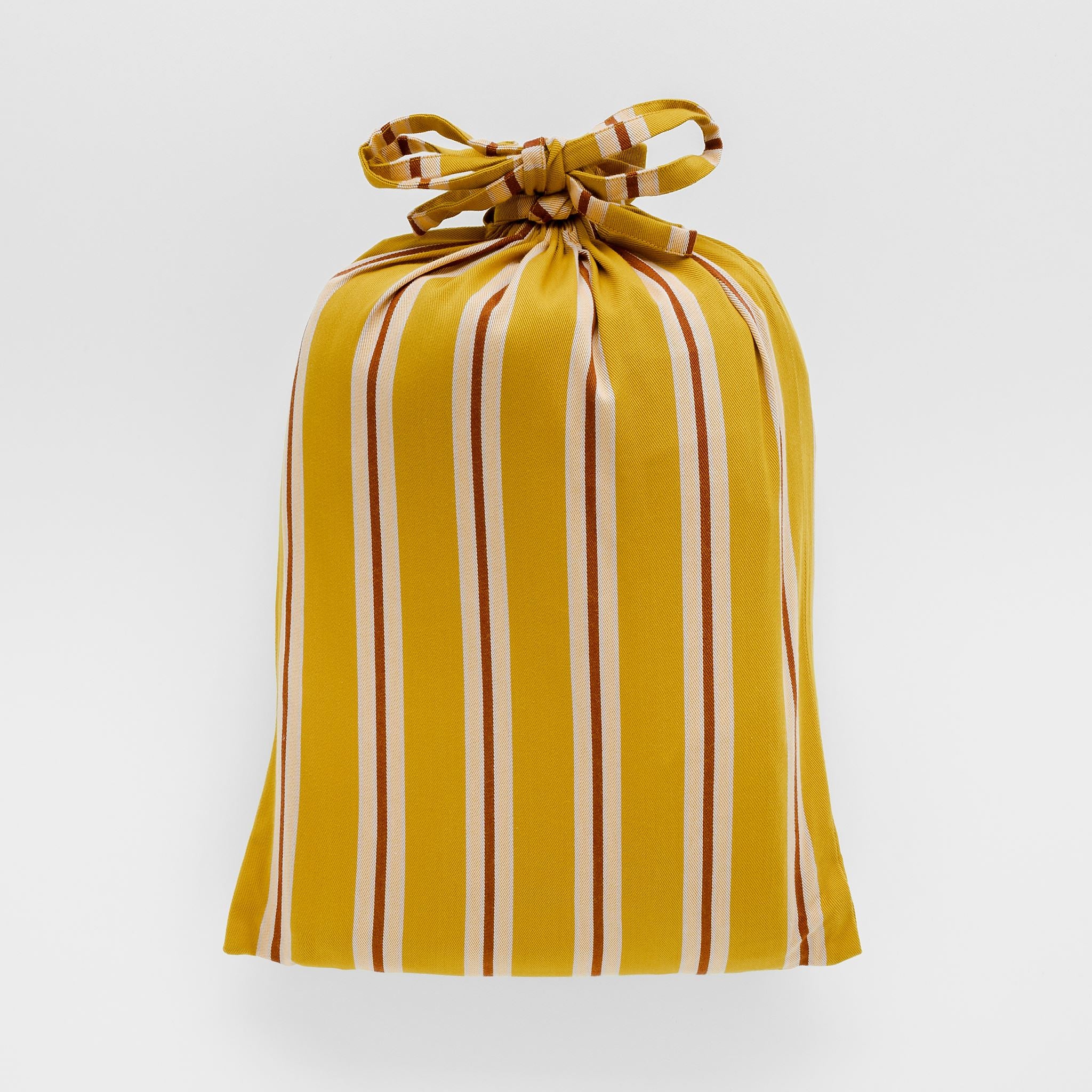 Turmeric pop stripe bedding set in a bag