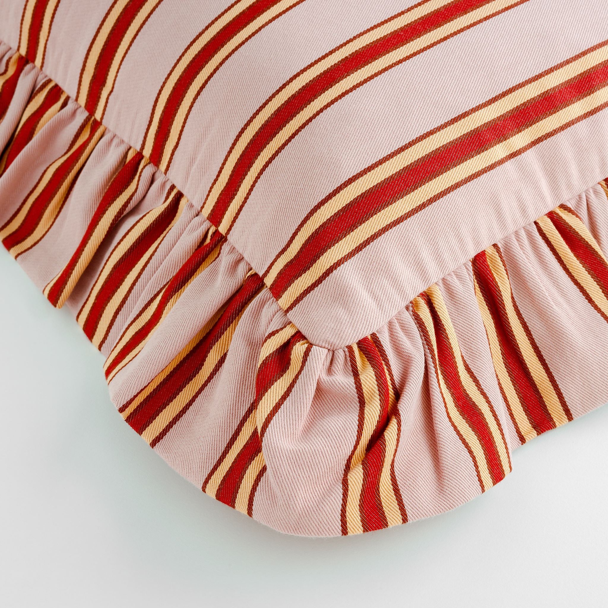 Pink cherry pop stripe cushion