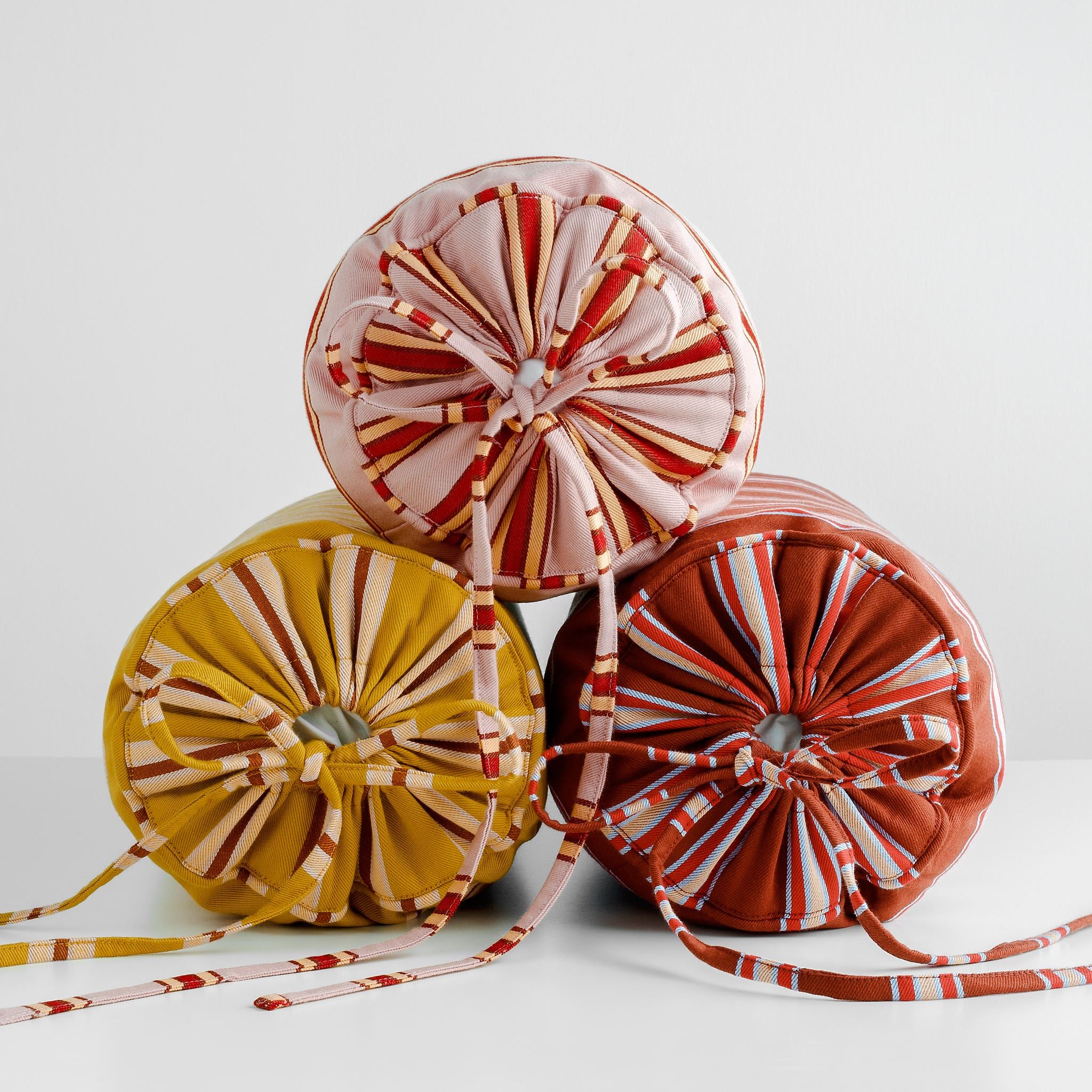 Pink cherry pop stripe bolster