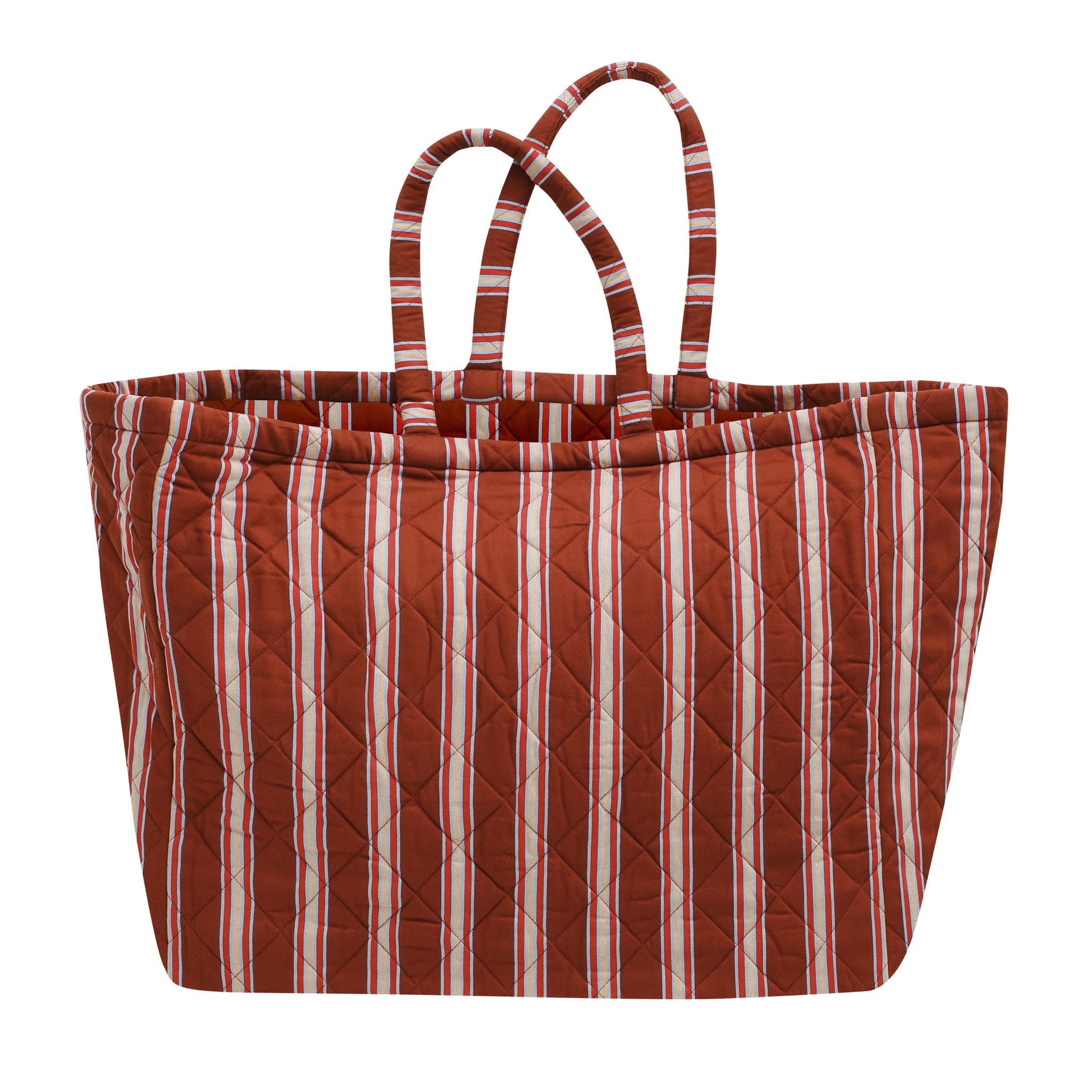 Cacao pop stripe large quilted bag