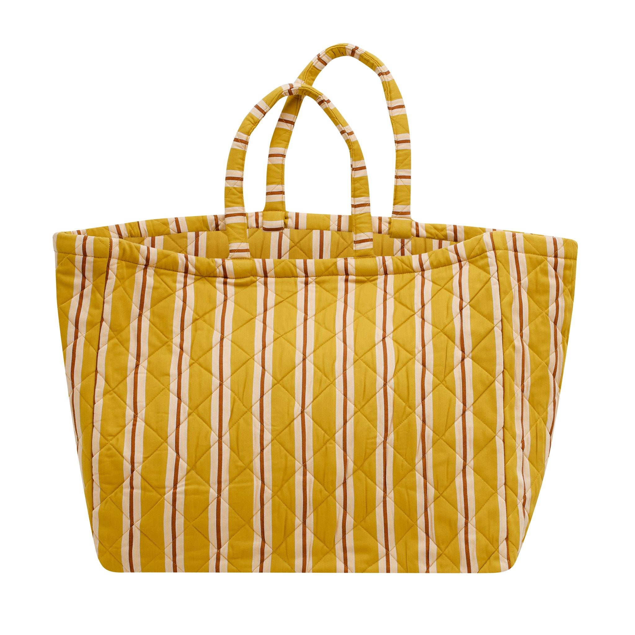 Turmeric pop stripe large quilted bag