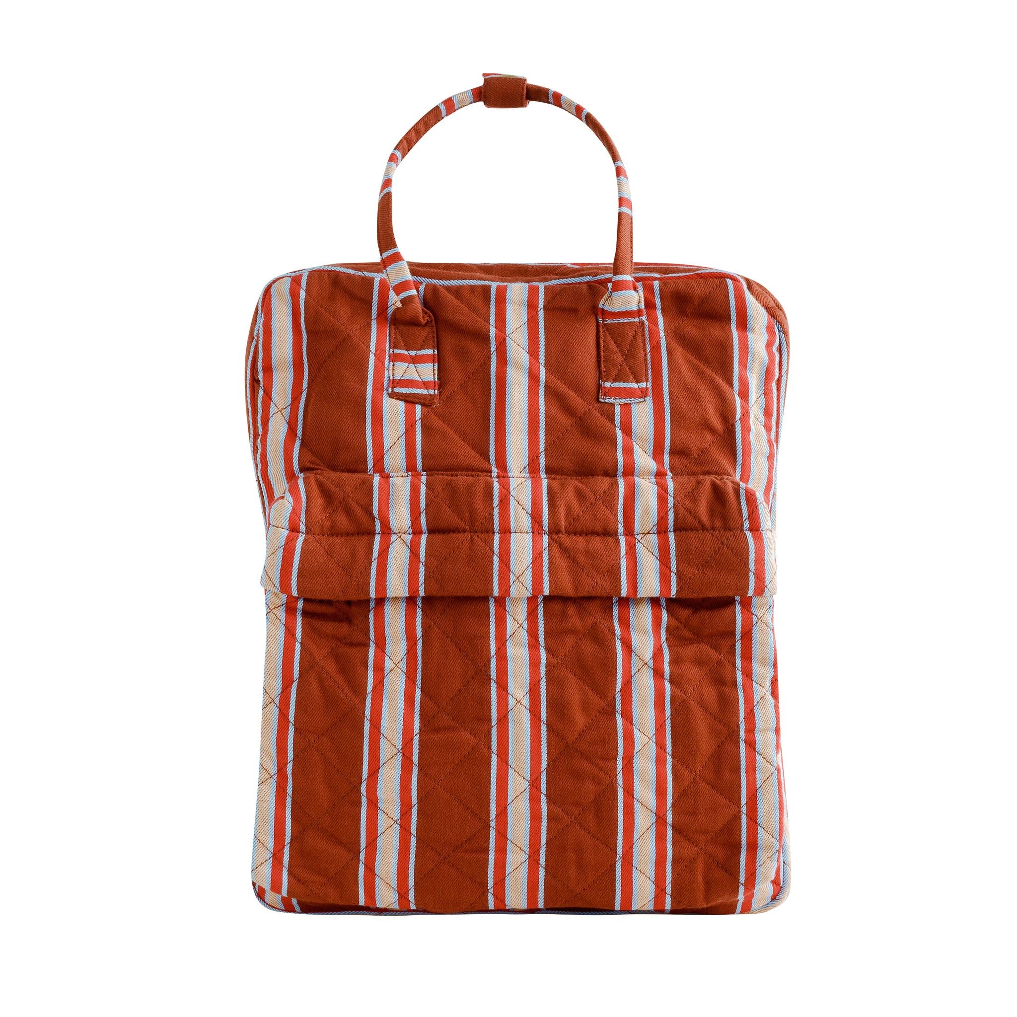 Cacao pop stripe quilted kids rucksack