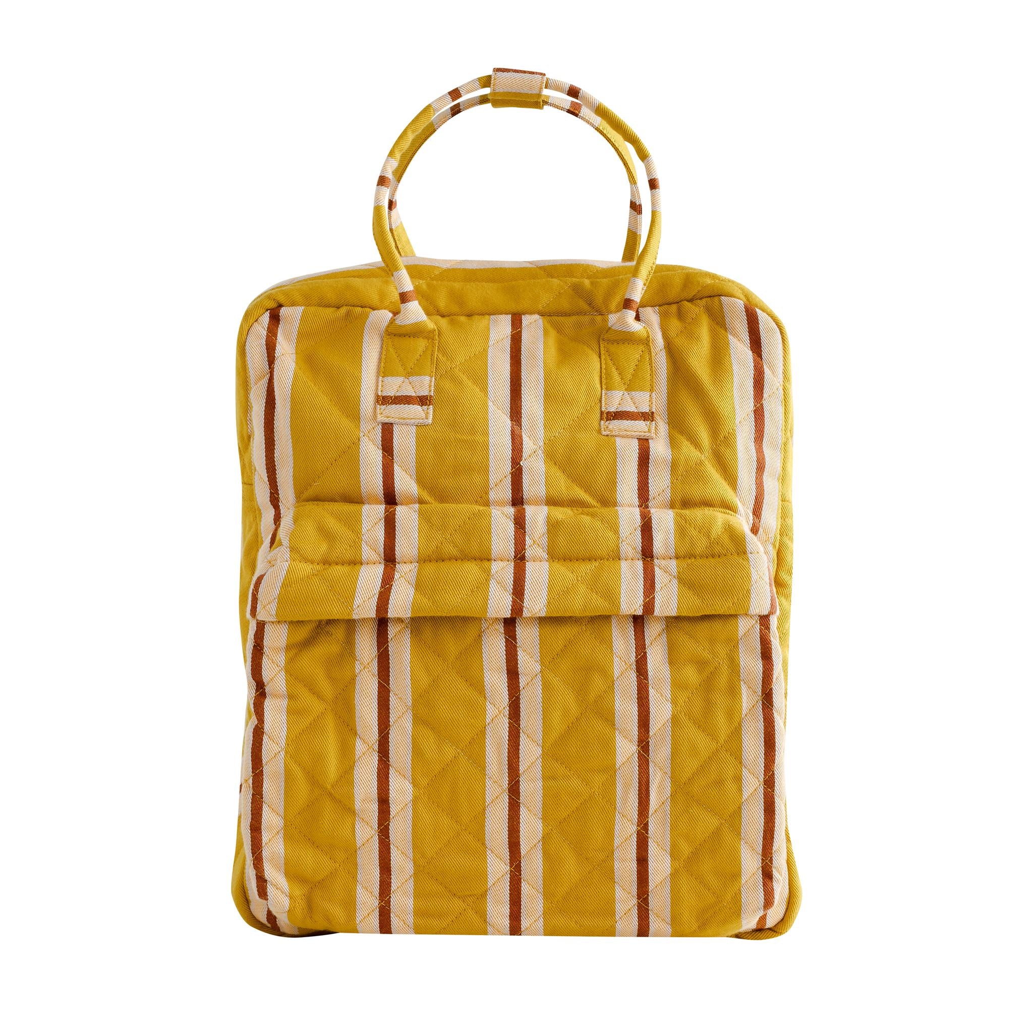 Turmeric pop stripe quilted kids rucksack