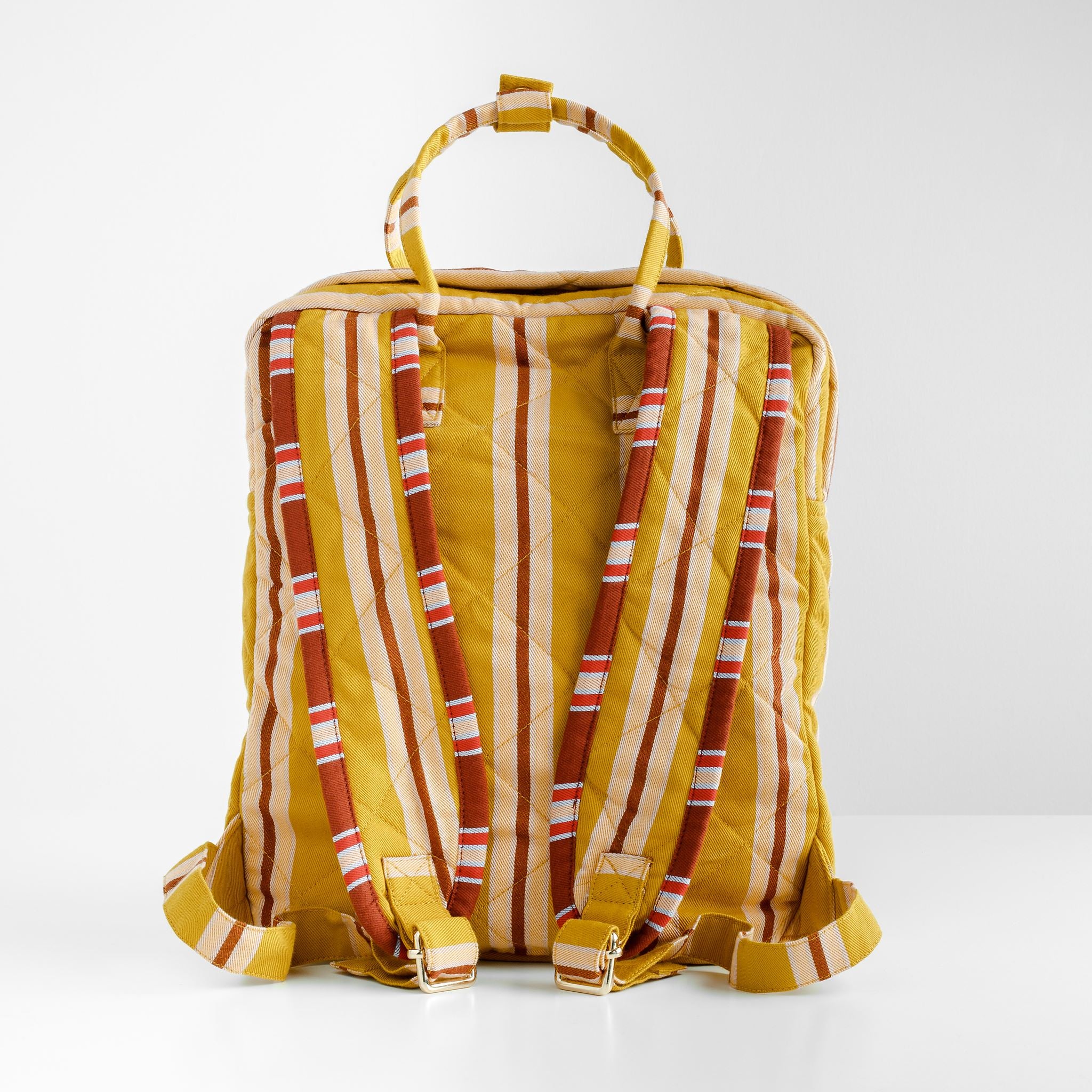 Turmeric pop stripe quilted kids rucksack