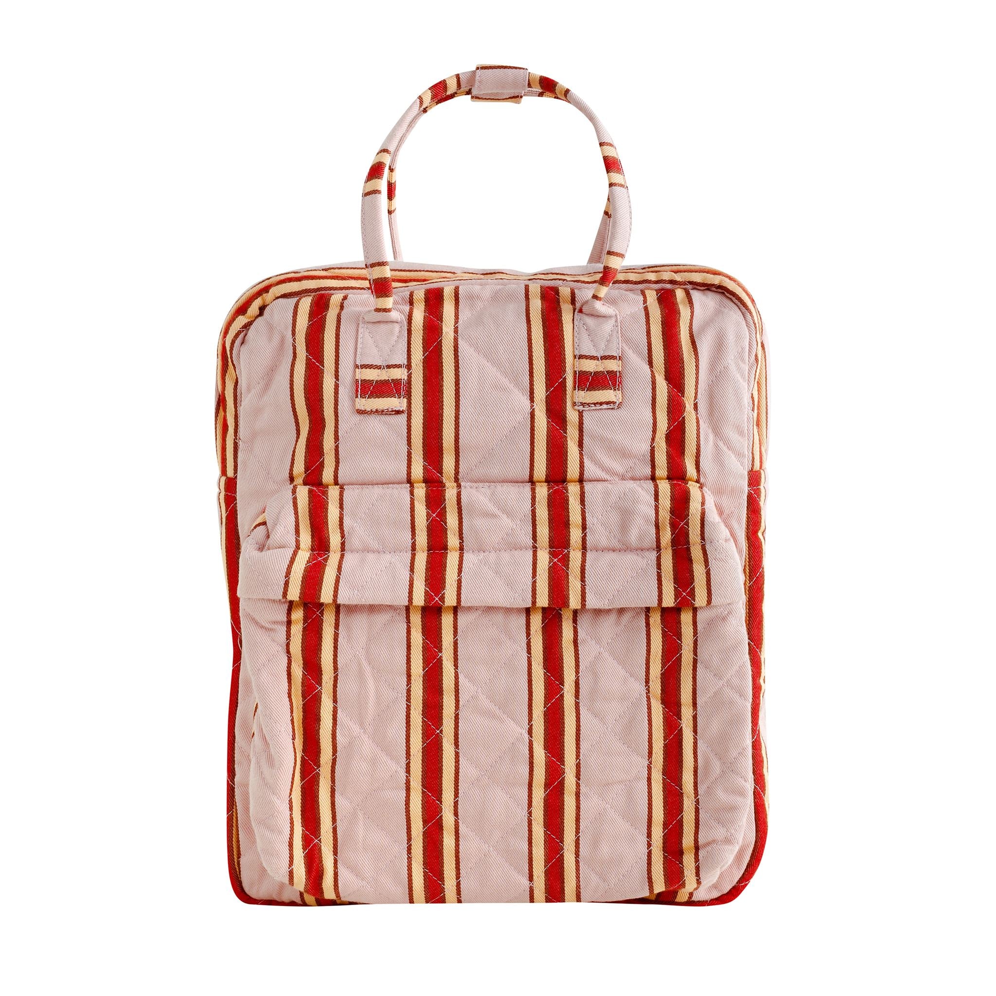 Pink cherry pop stripe quilted kids rucksack