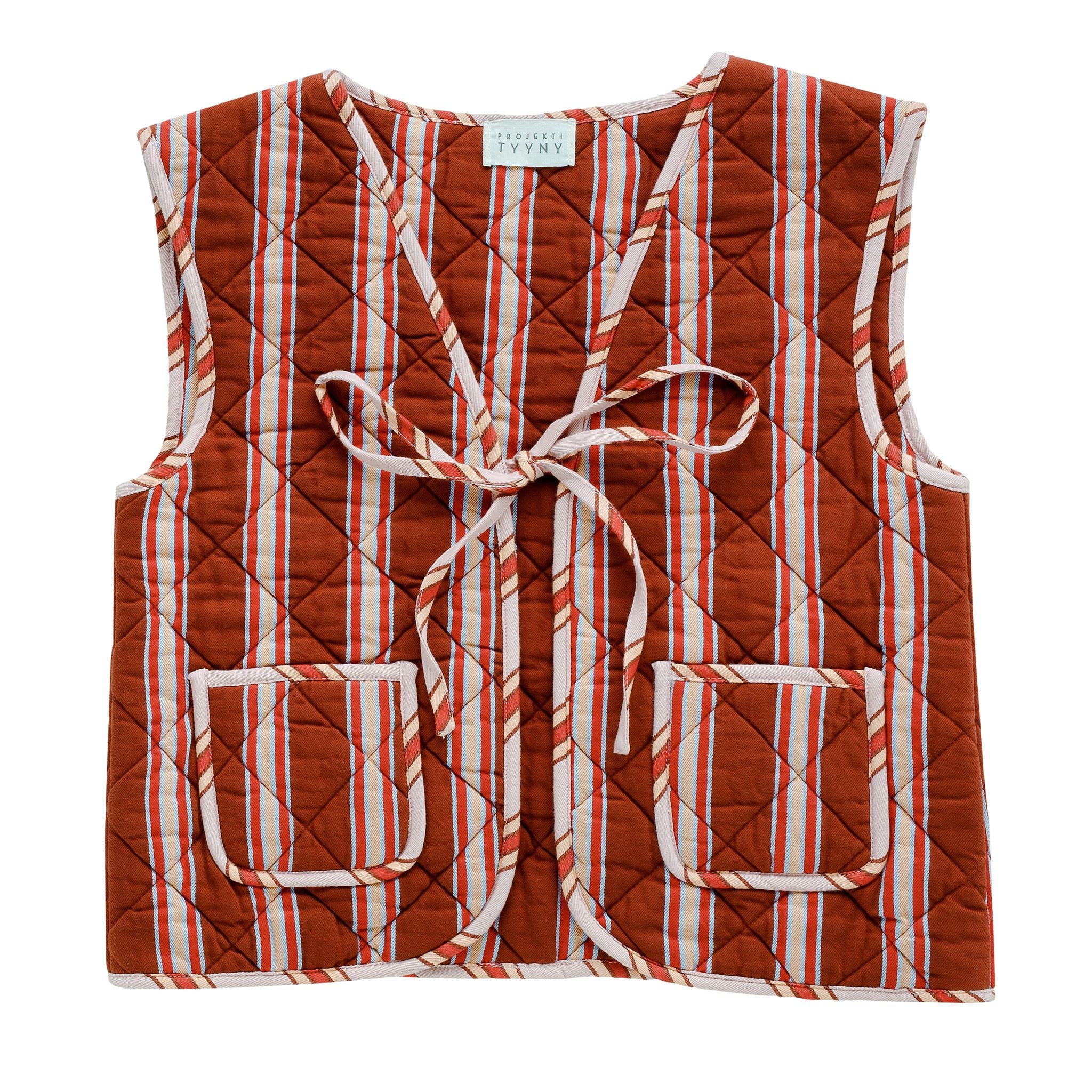 Cacao pop stripe quilted waistcoat
