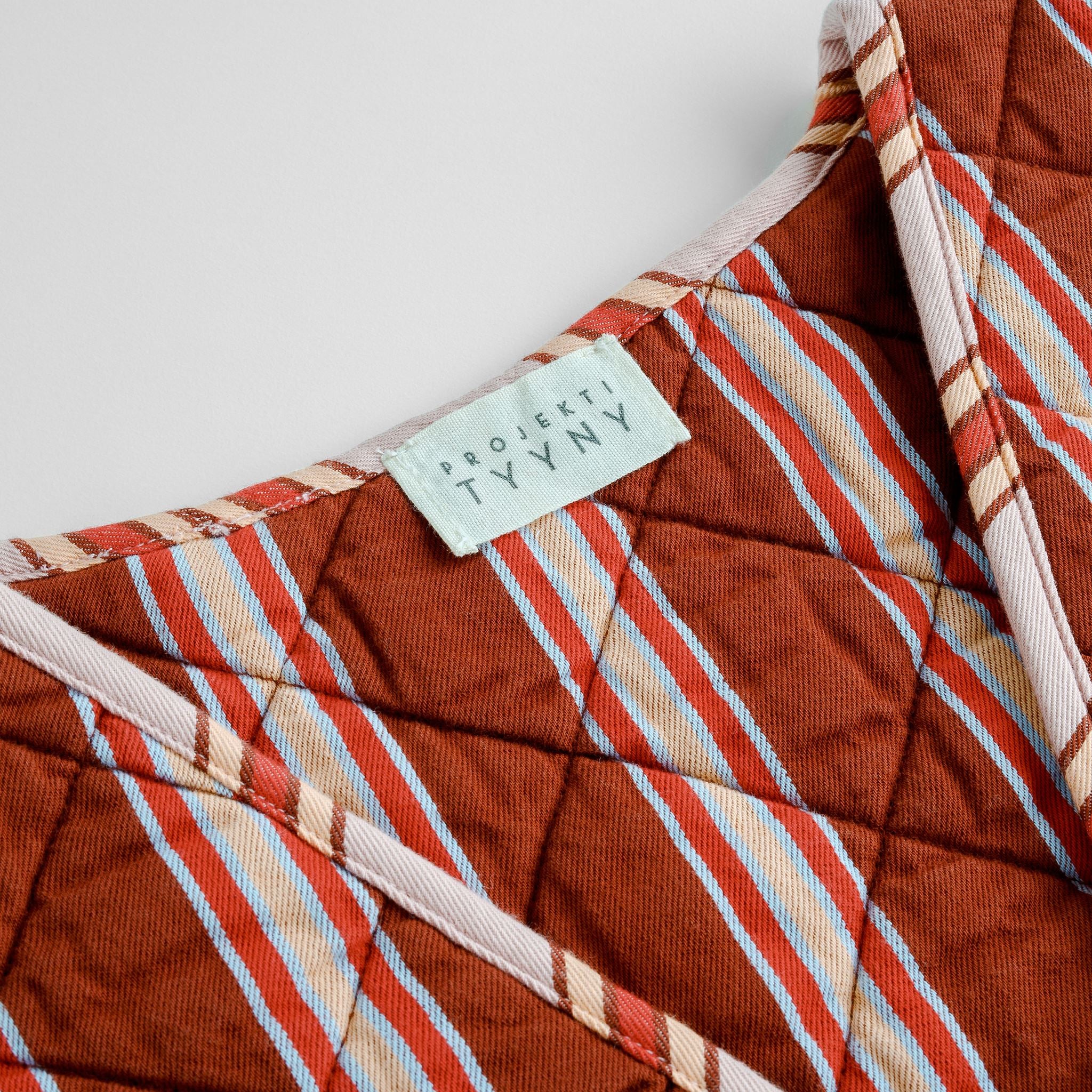 Cacao pop stripe quilted waistcoat