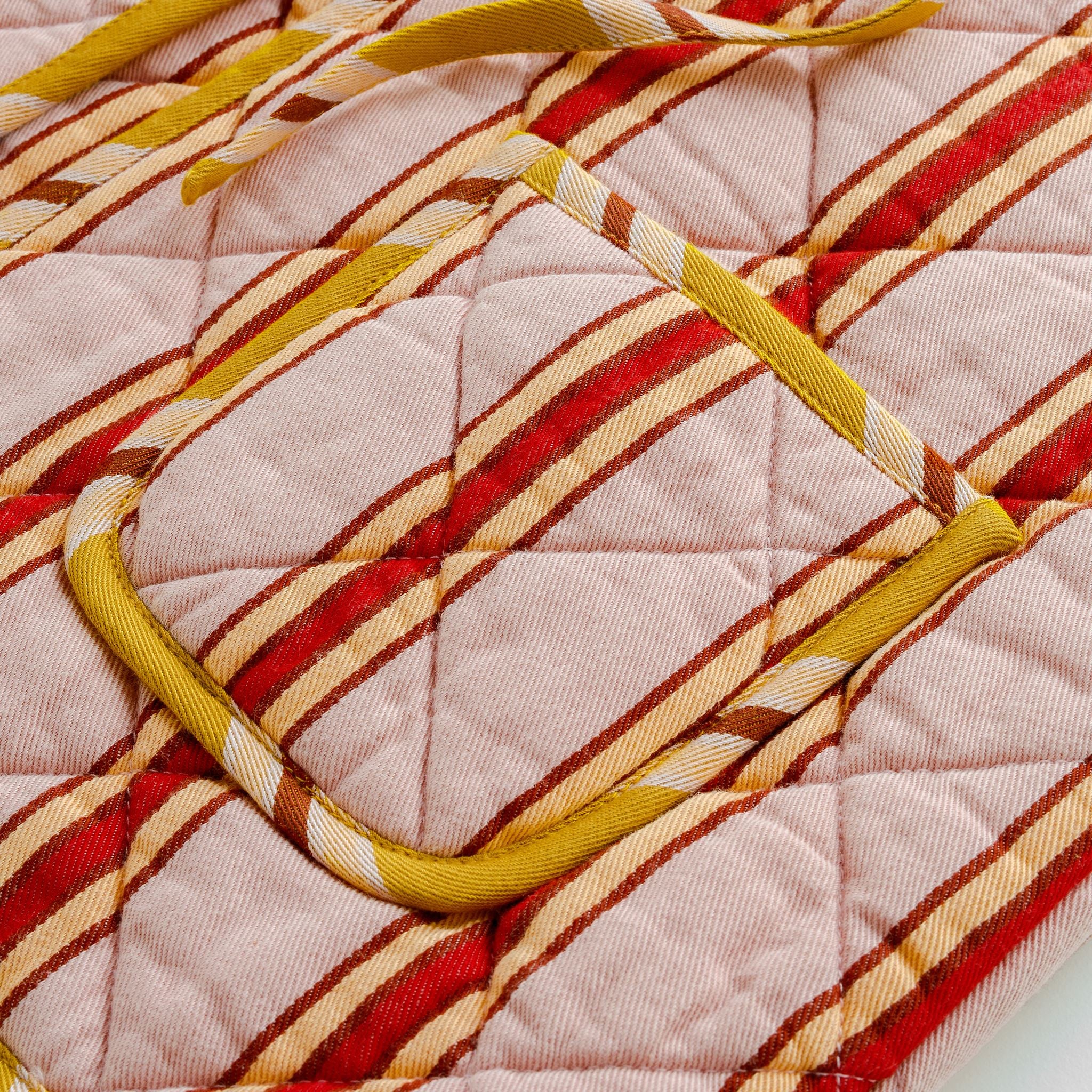 Pink cherry pop stripe quilted waistcoat