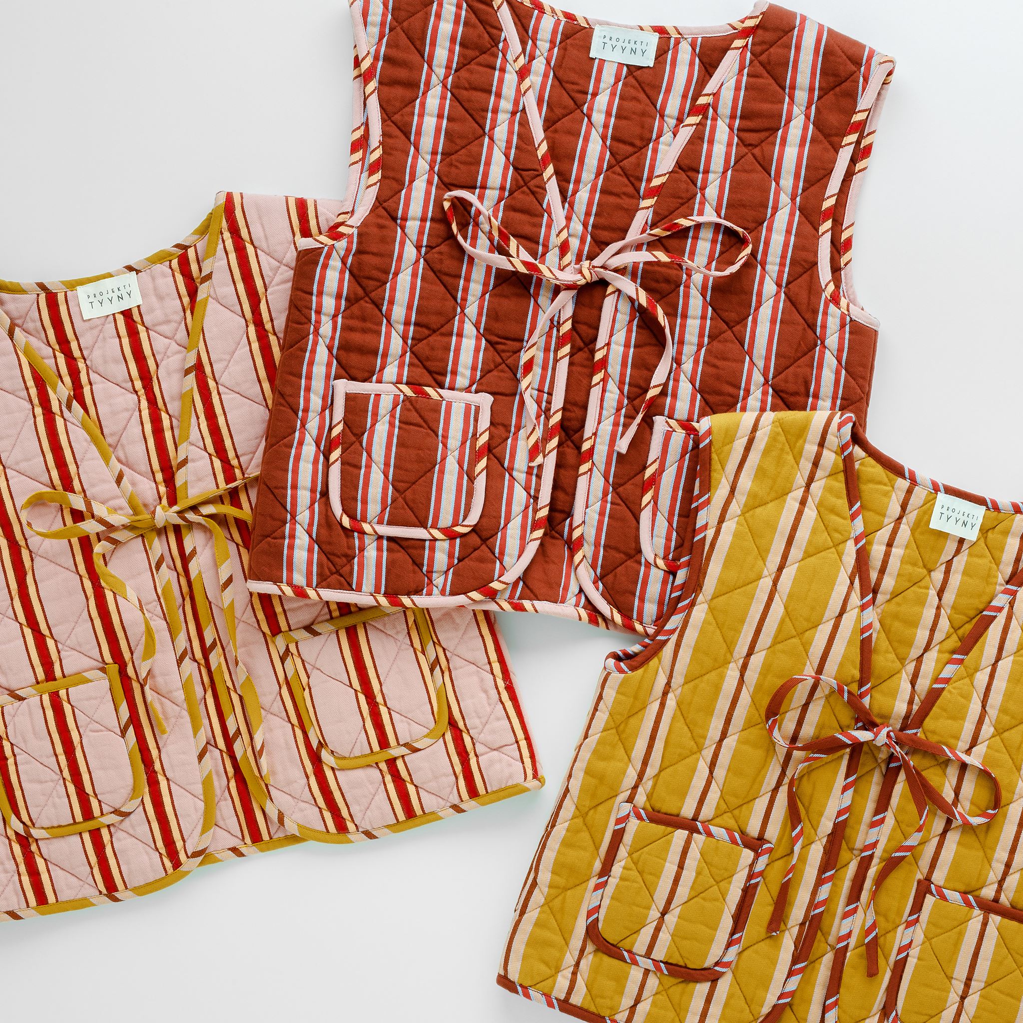 Turmeric pop stripe quilted waistcoat