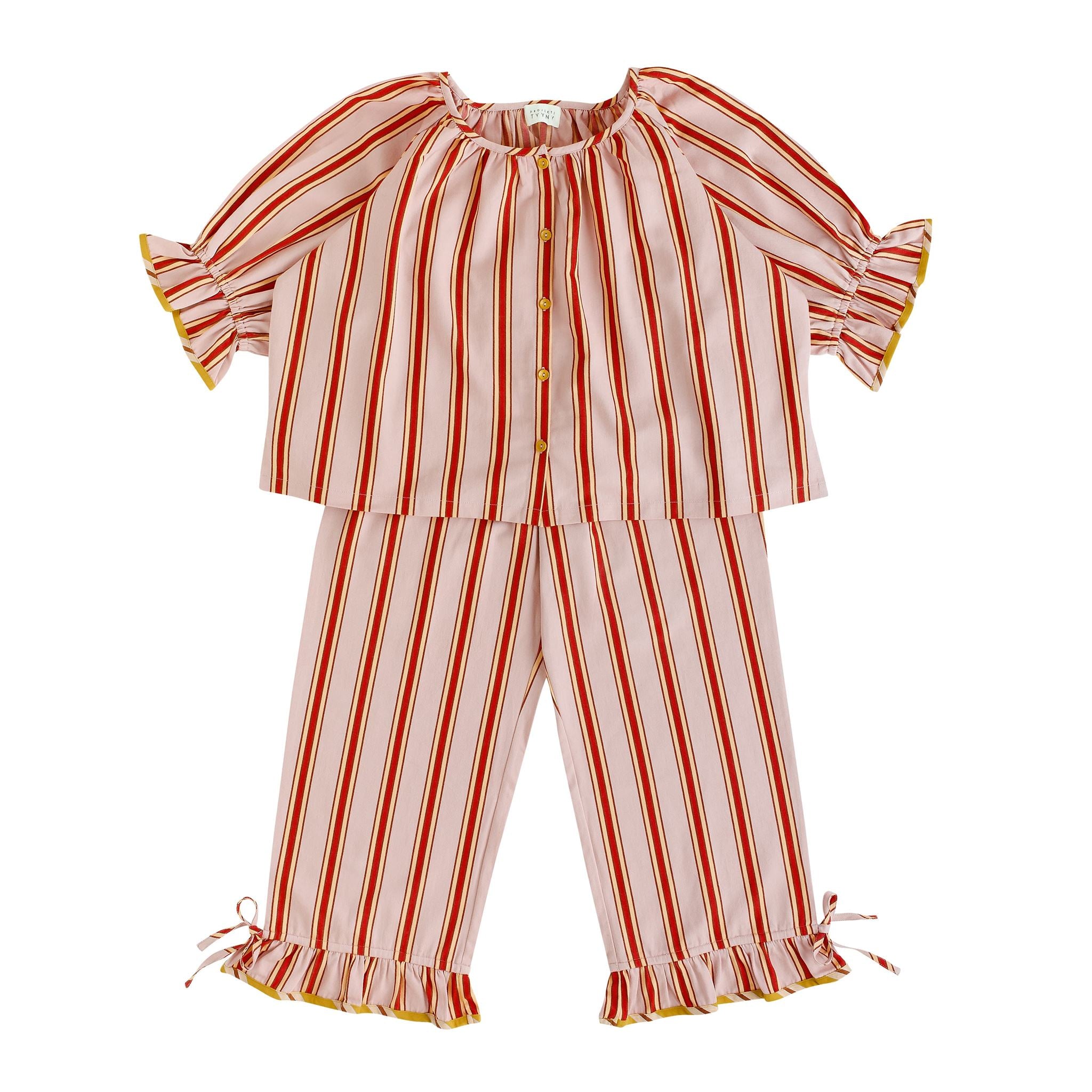 Pink cherry stripe pyjamas