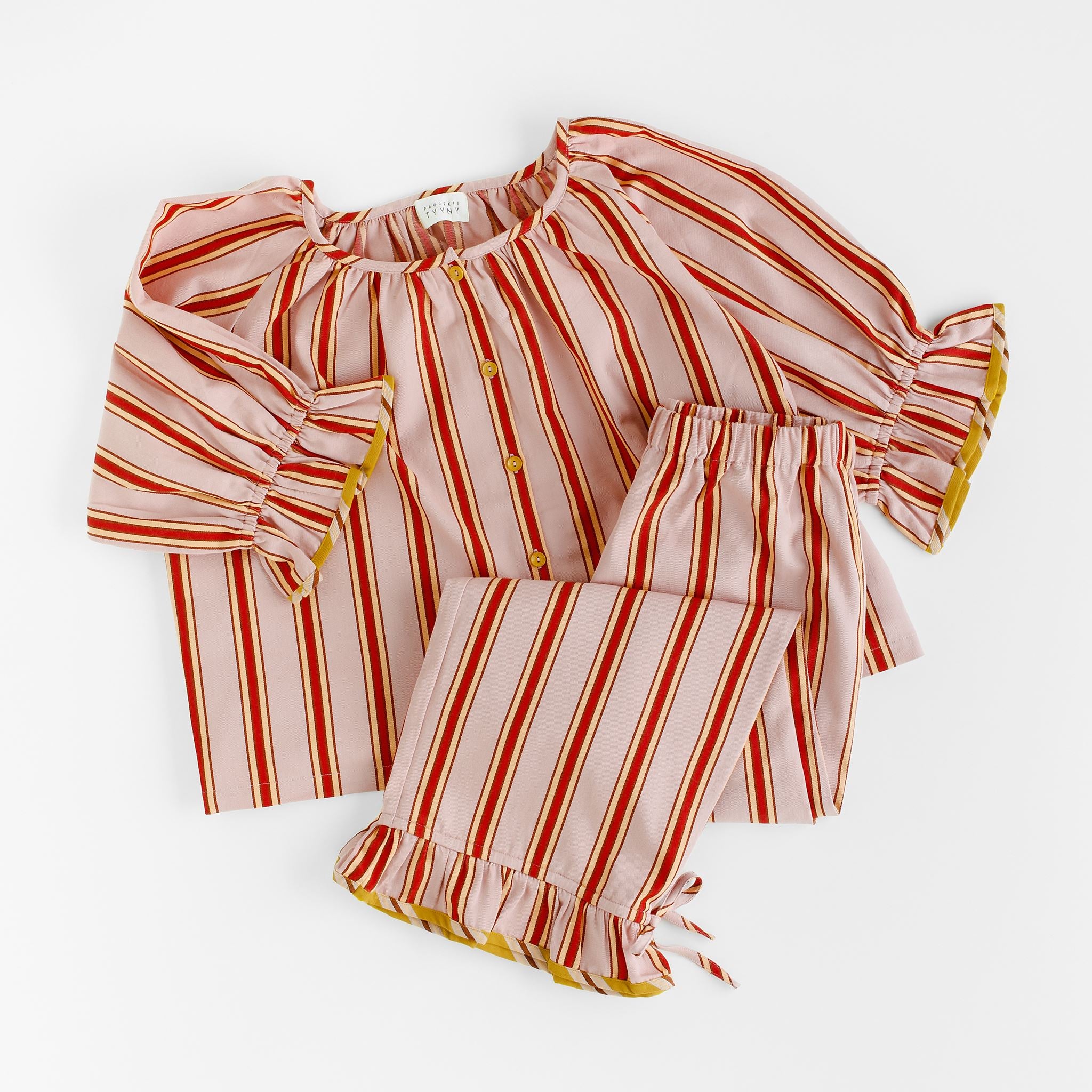 Pink cherry stripe pyjamas