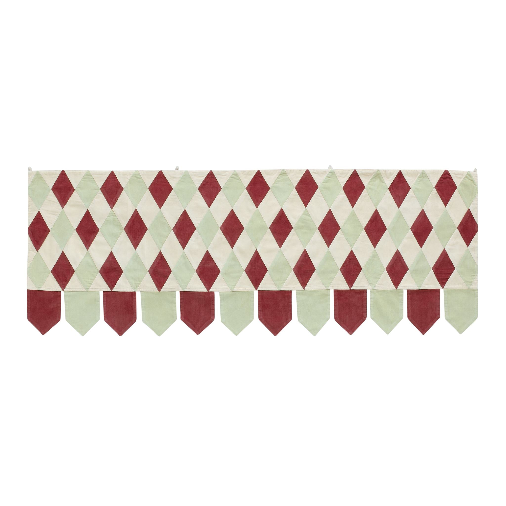 Jester patchwork toran, pistachio/cacao