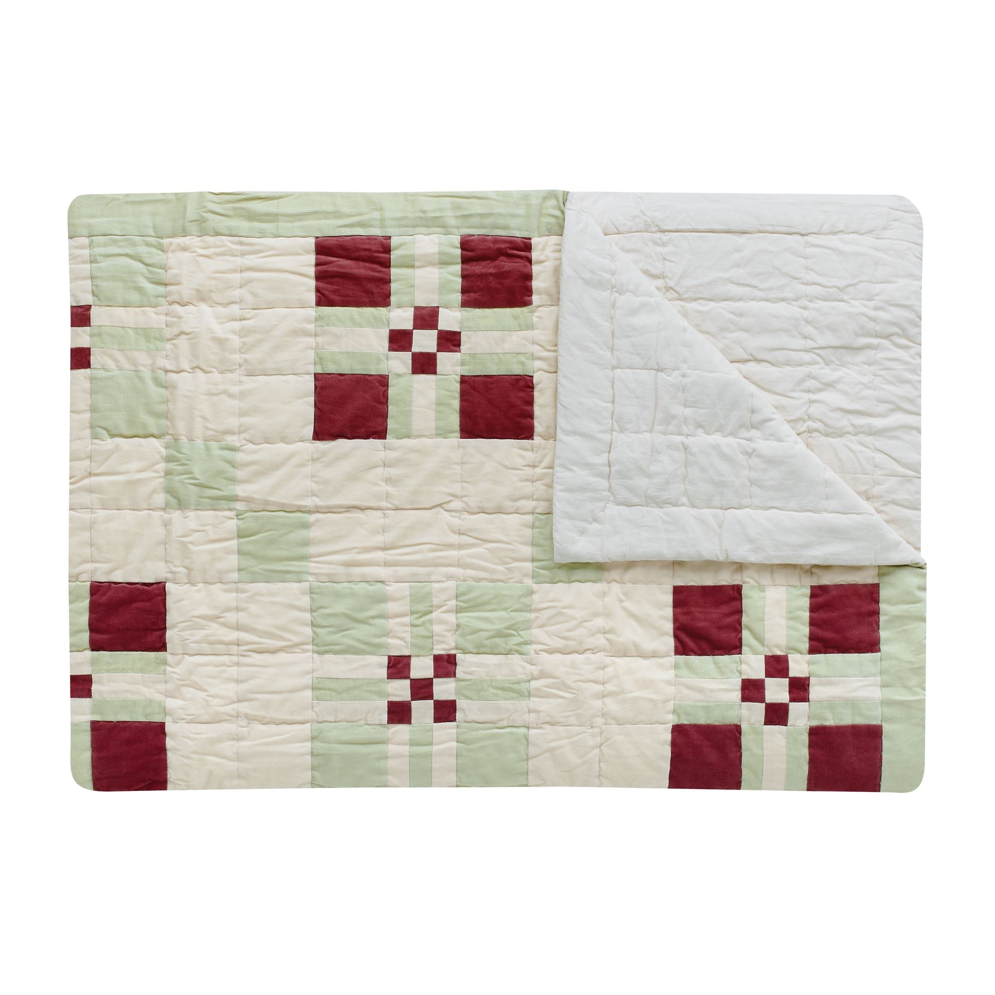 Jester quilt, pistachio/cacao