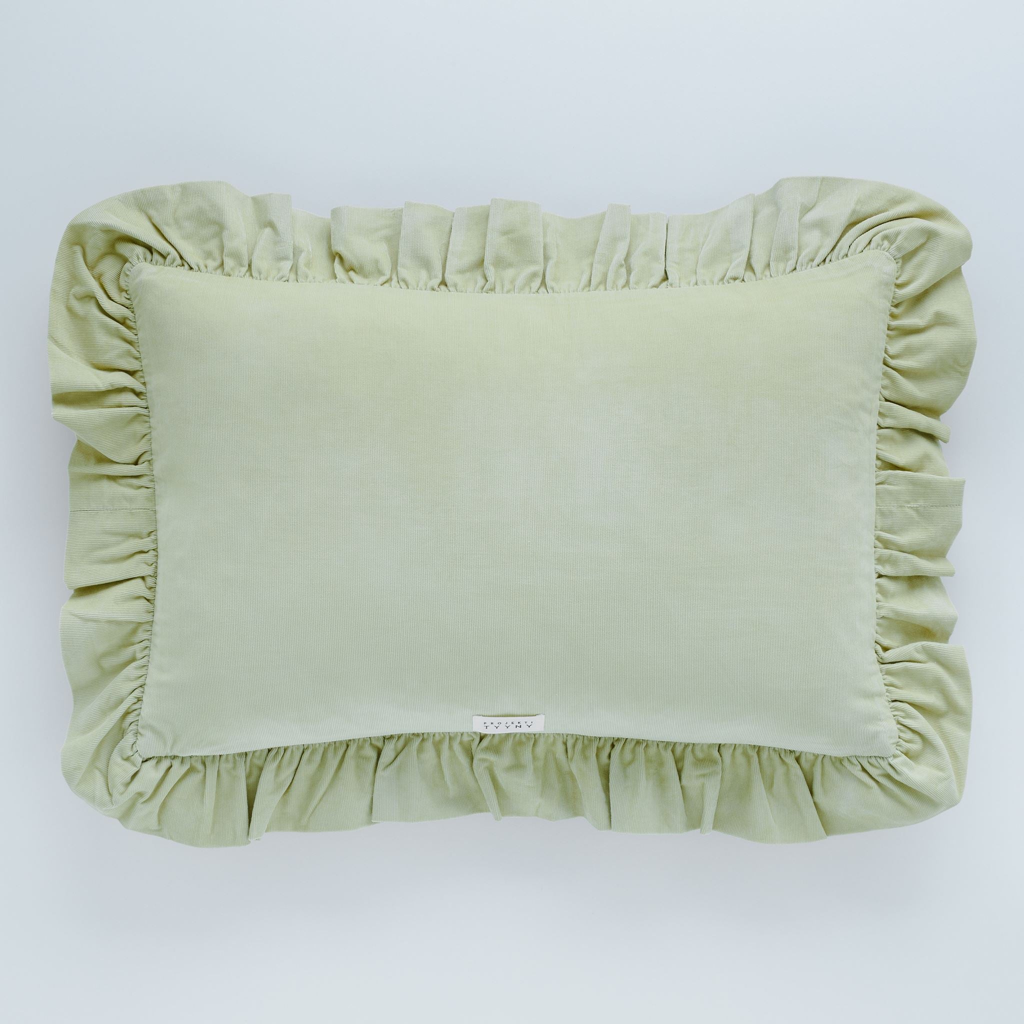 Jester harlequin cord cushion, pistachio/cacao