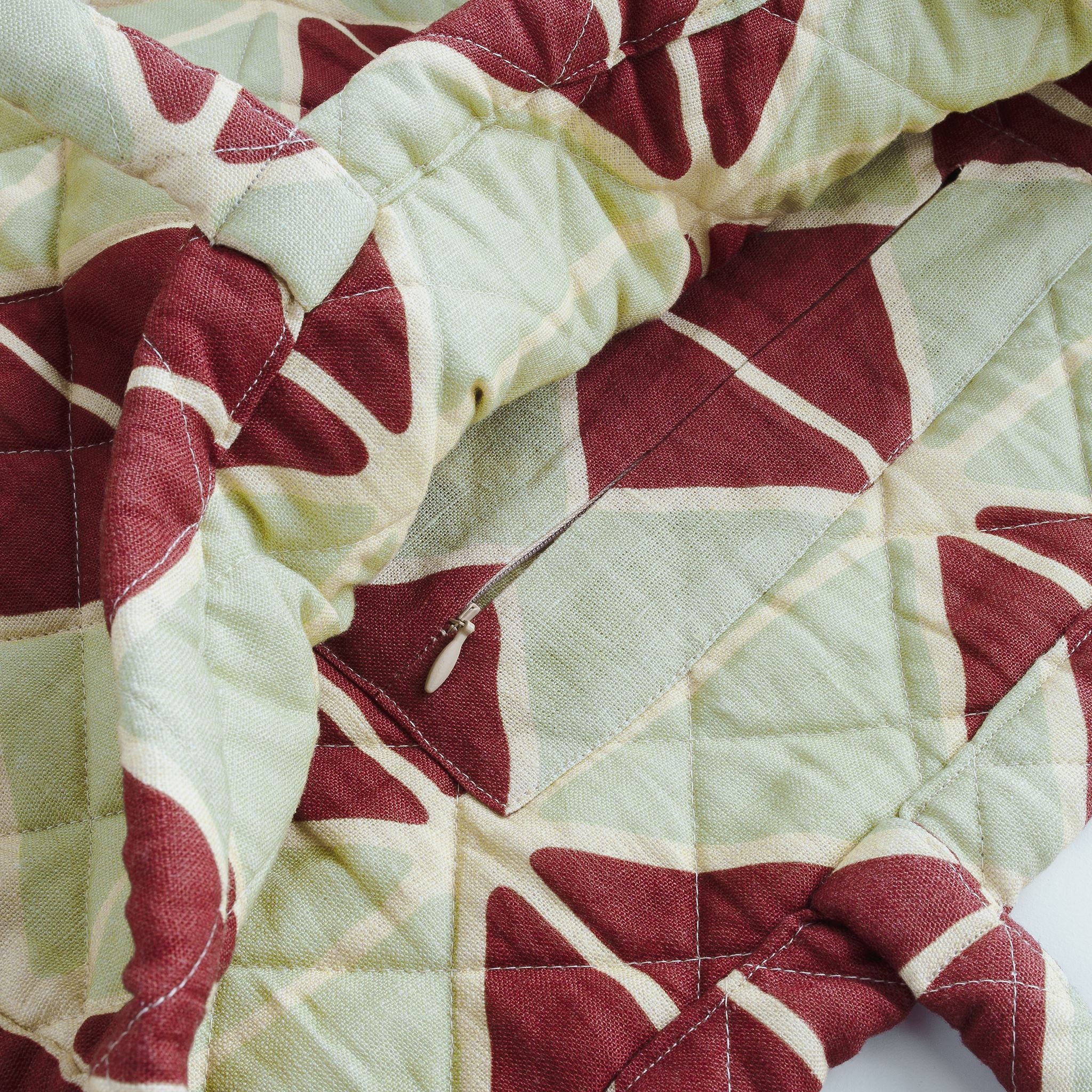 Jester harlequin quilted bag, pistachio/cacao