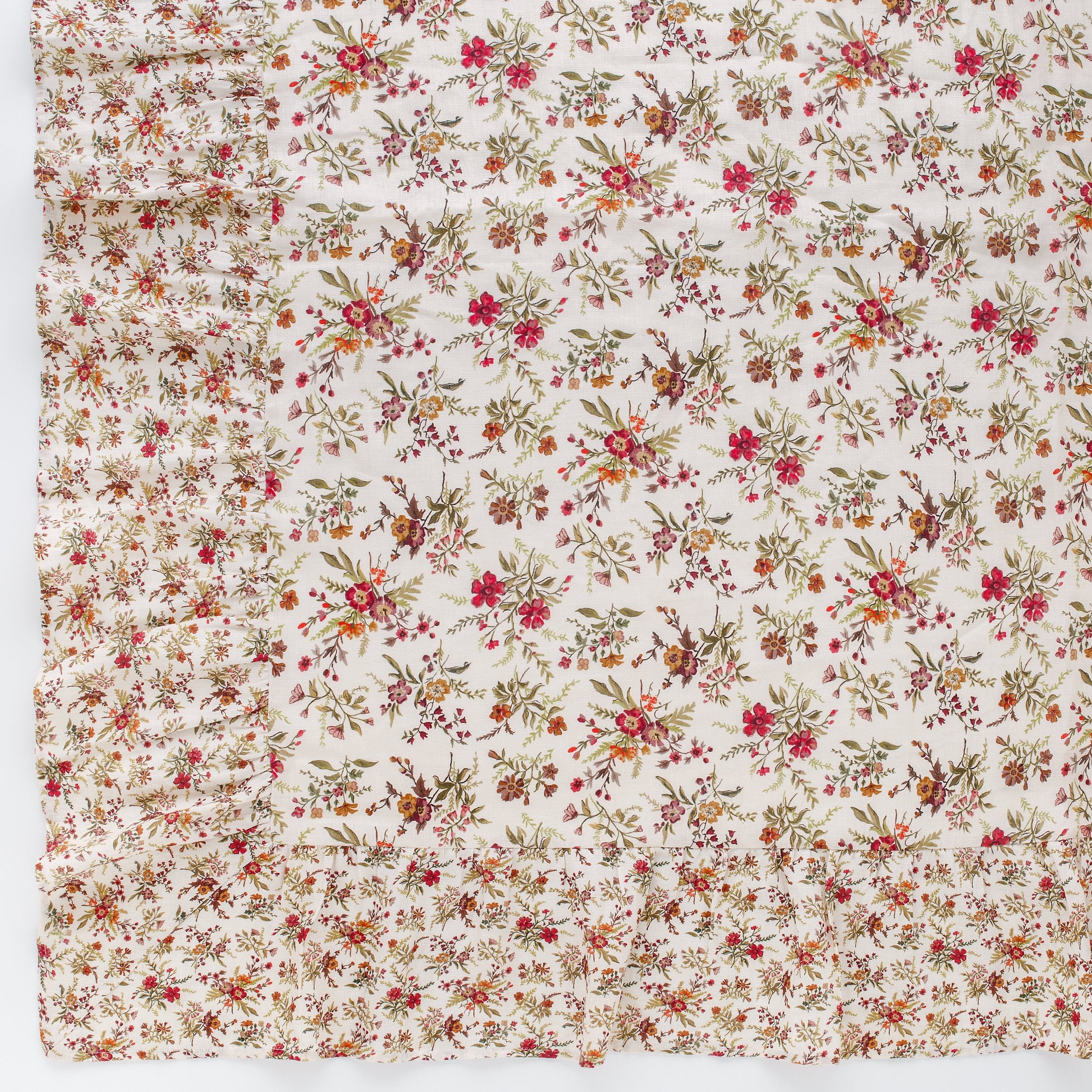 Prairie floral tablecloth, cream