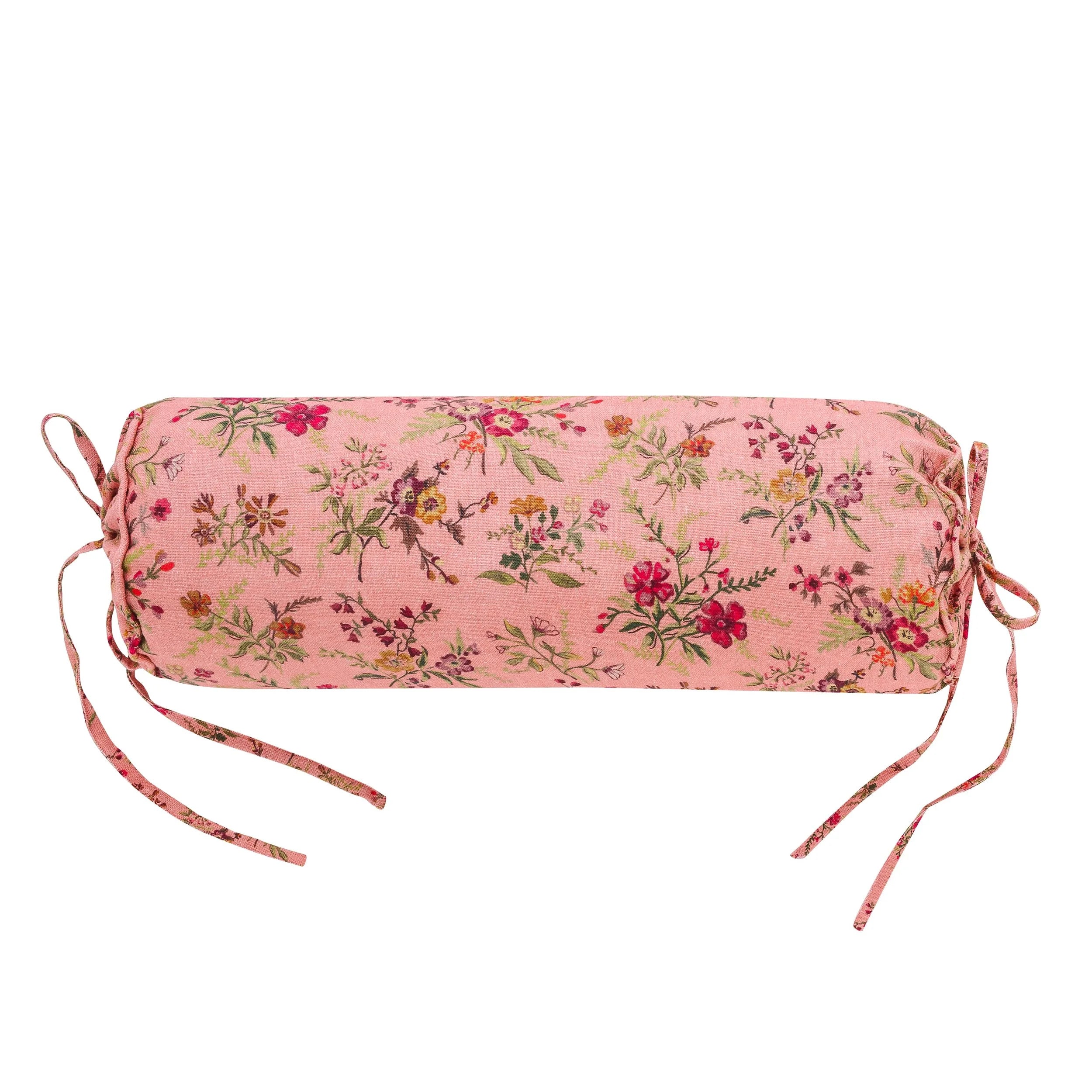 Prairie floral bolster cushion, peony