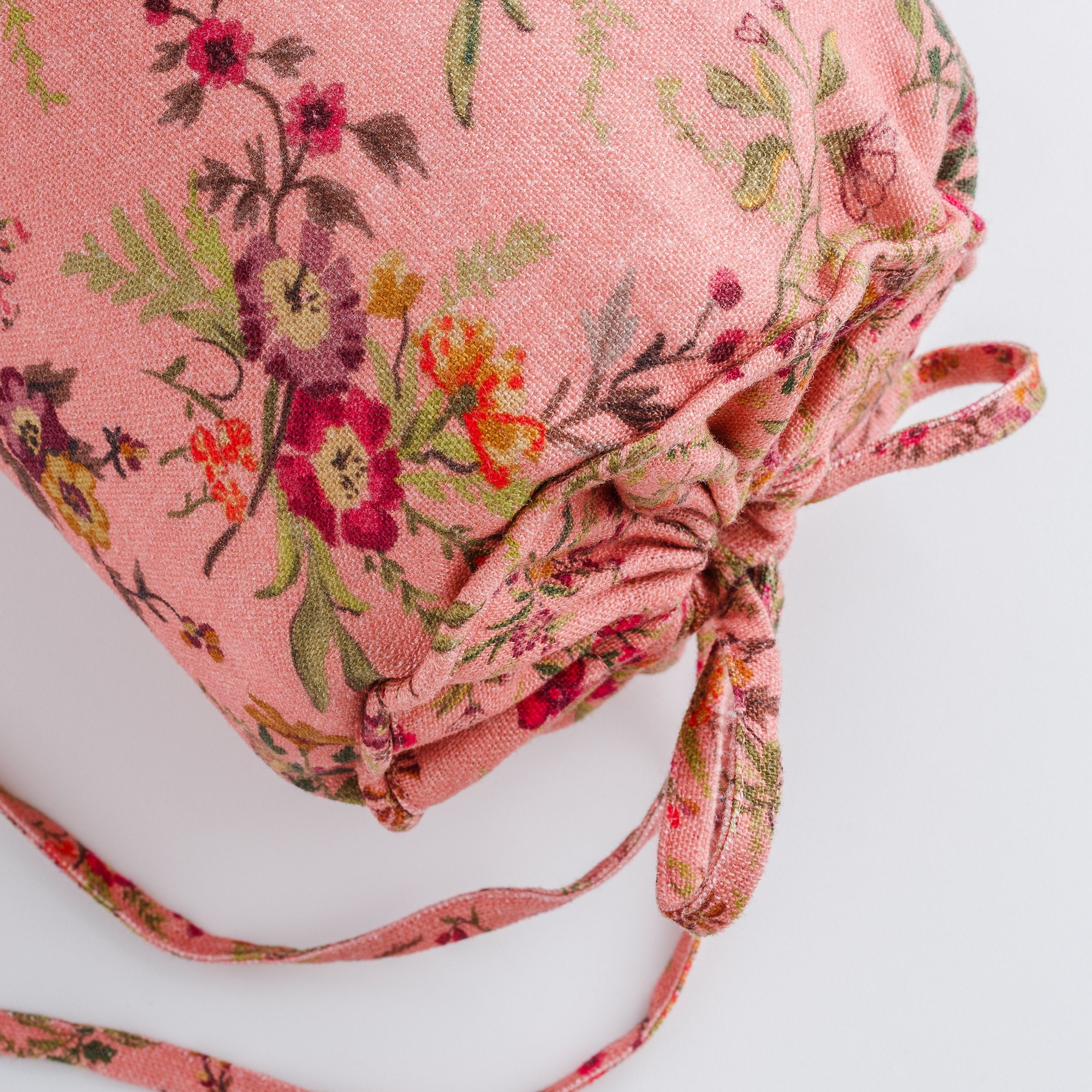 Prairie floral bolster cushion, peony