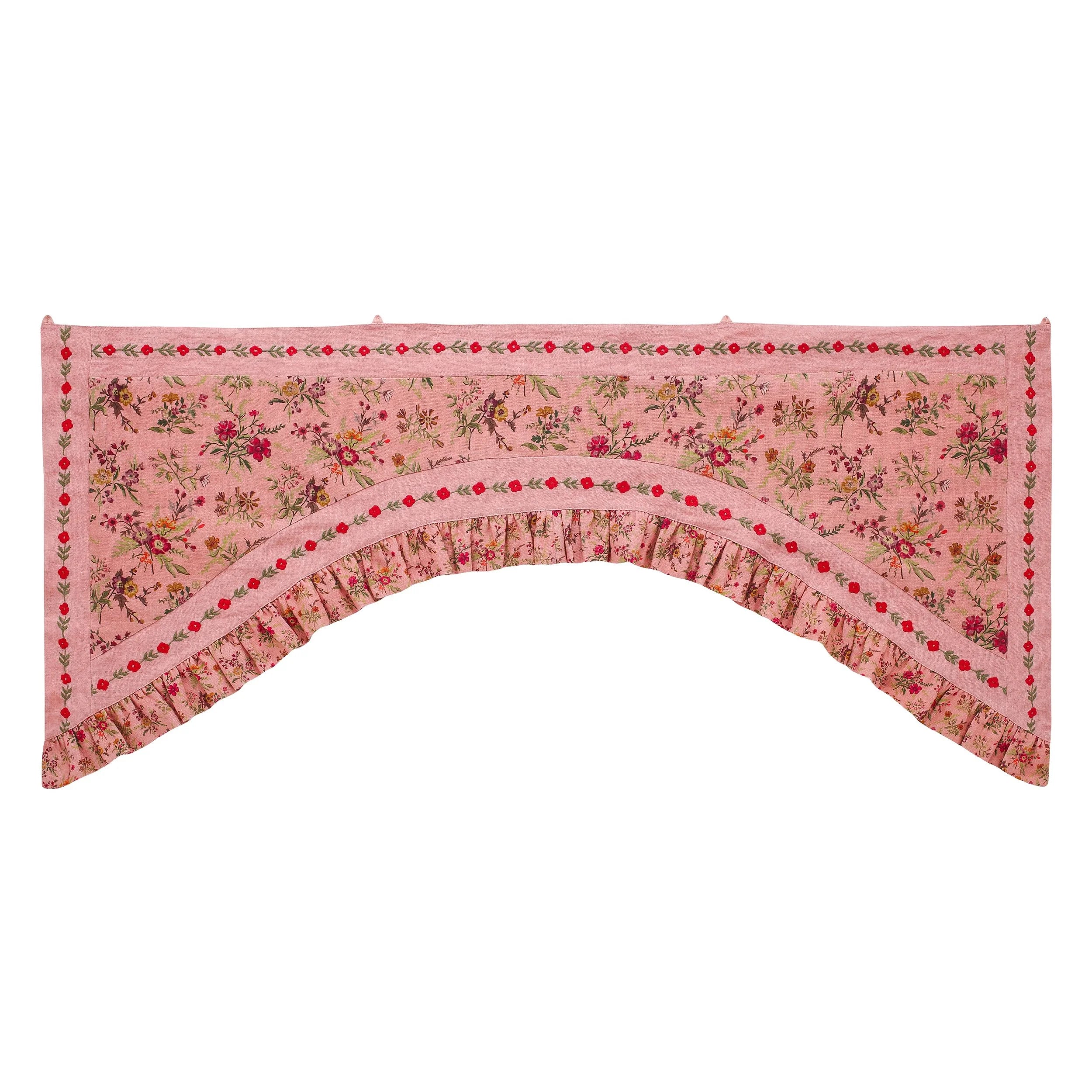 Prairie floral embroidered toran, peony