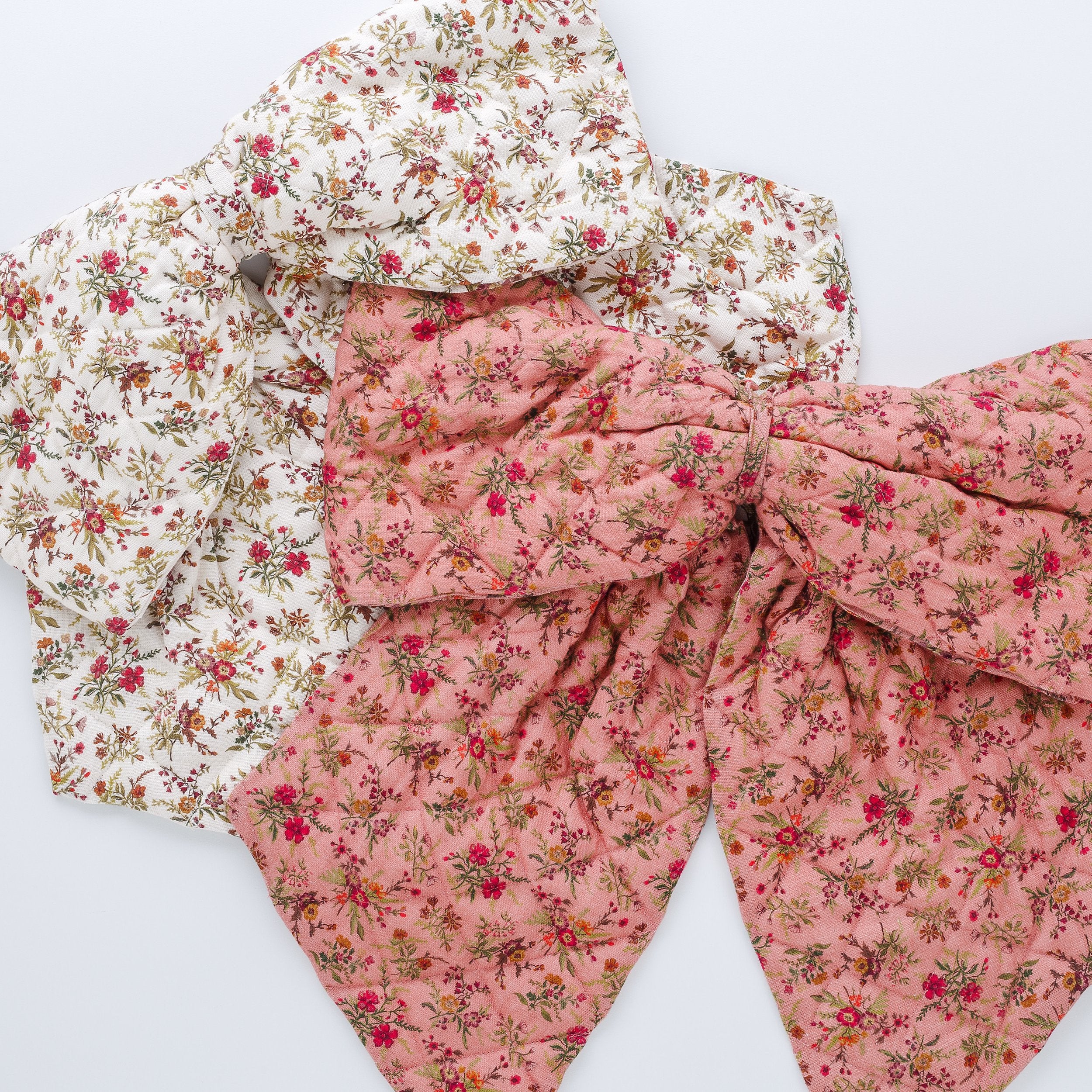 Prairie floral quilted bow, peony