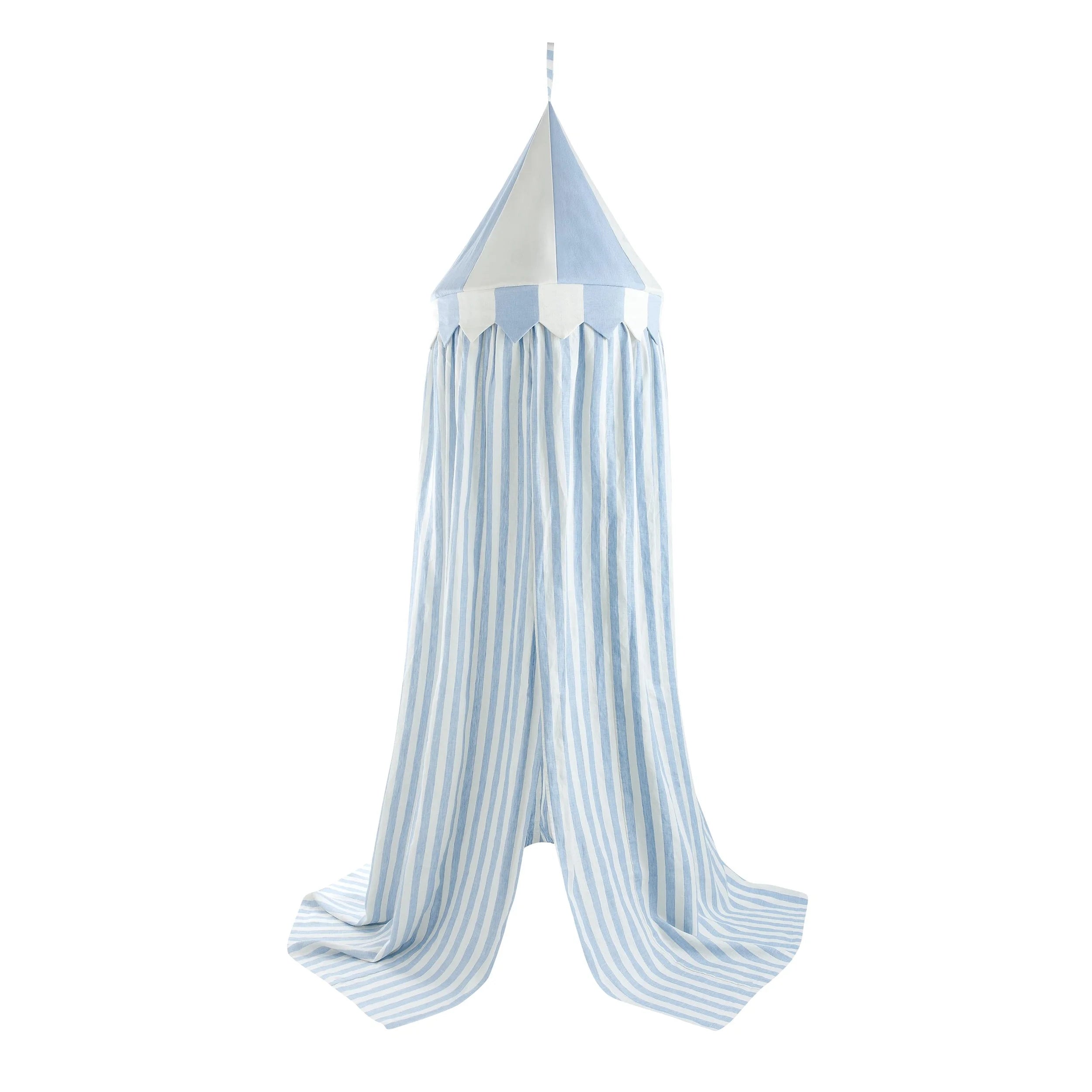 Candy stripe canopy, cornflower