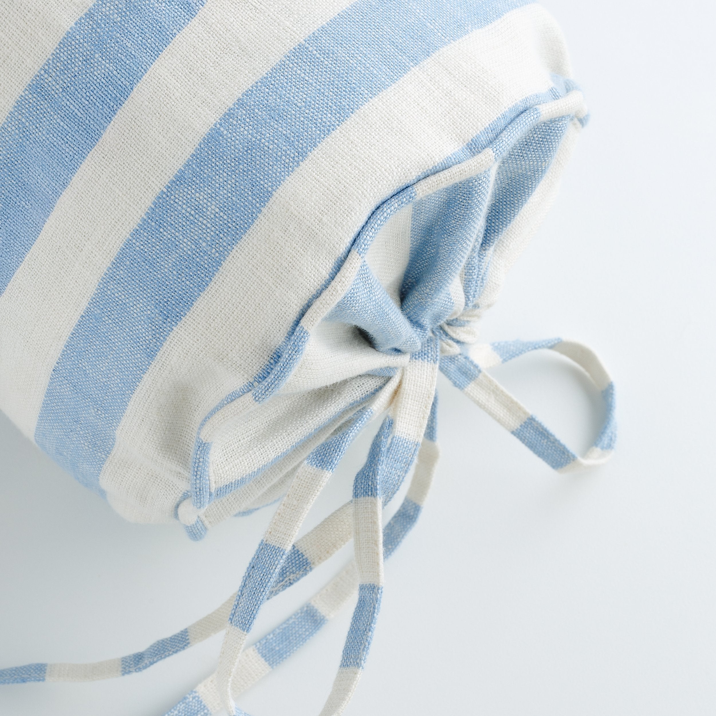 Candy striped bolster cushion, cornflower