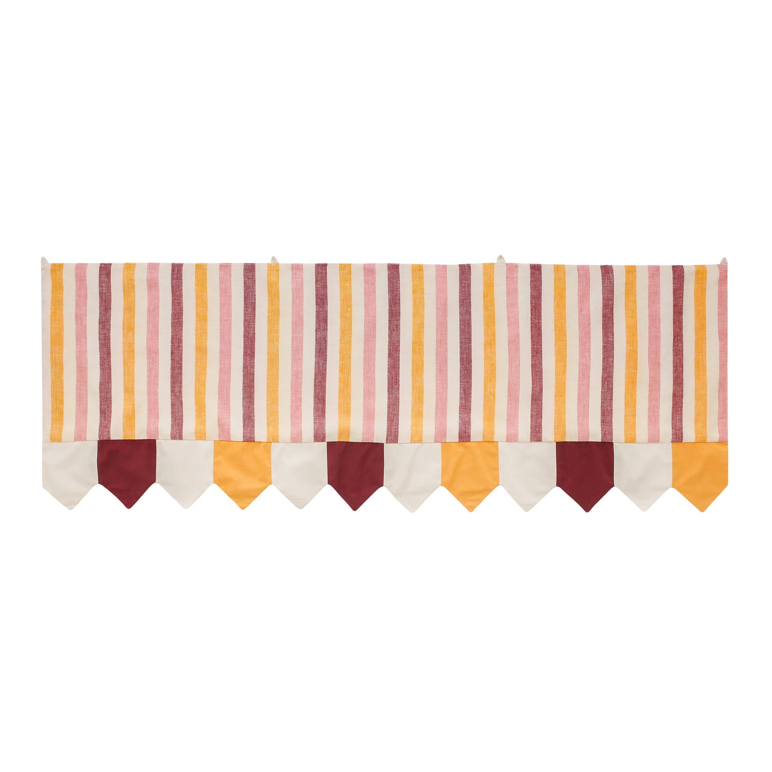Candy stripe toran, claret and apricot