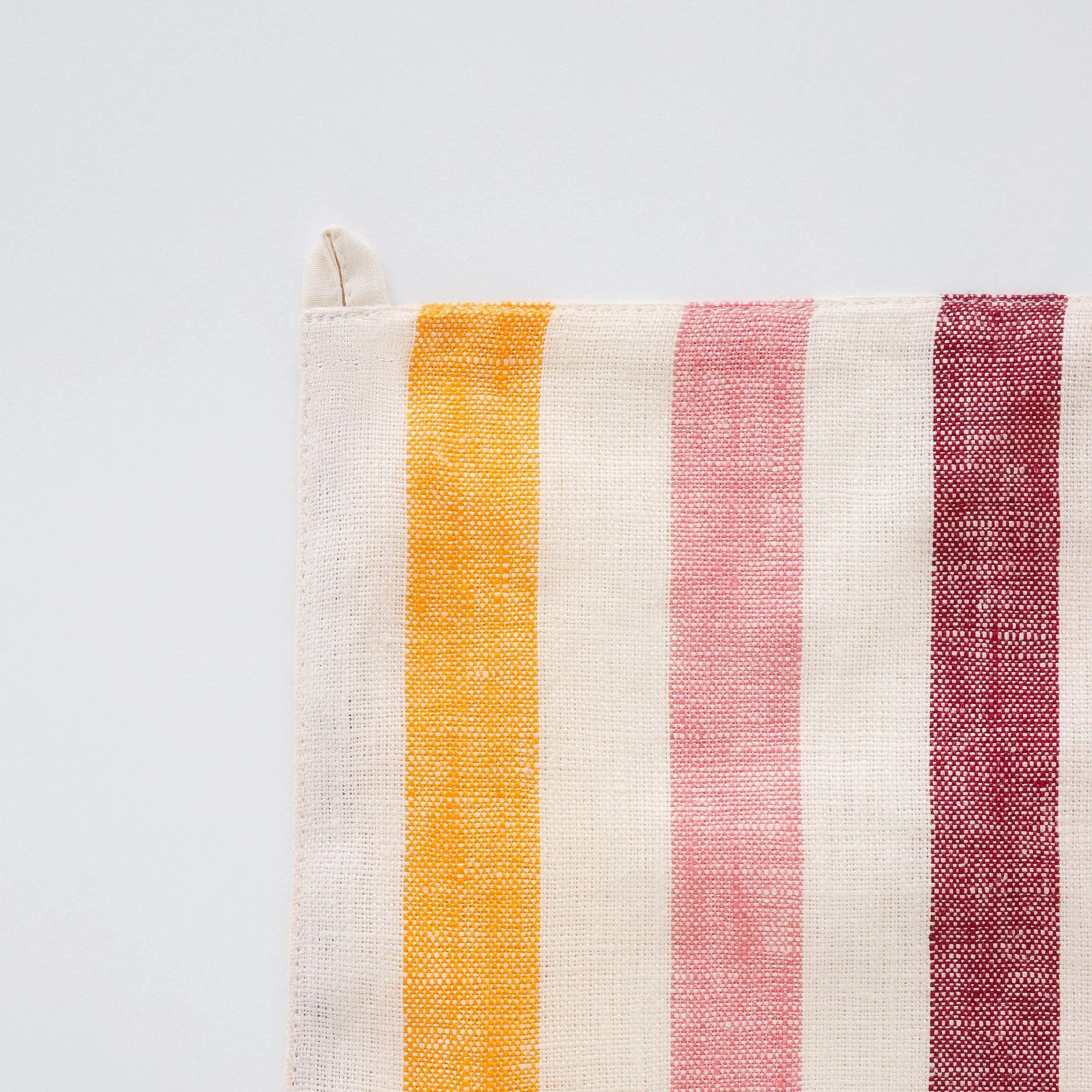 Candy stripe toran, claret and apricot