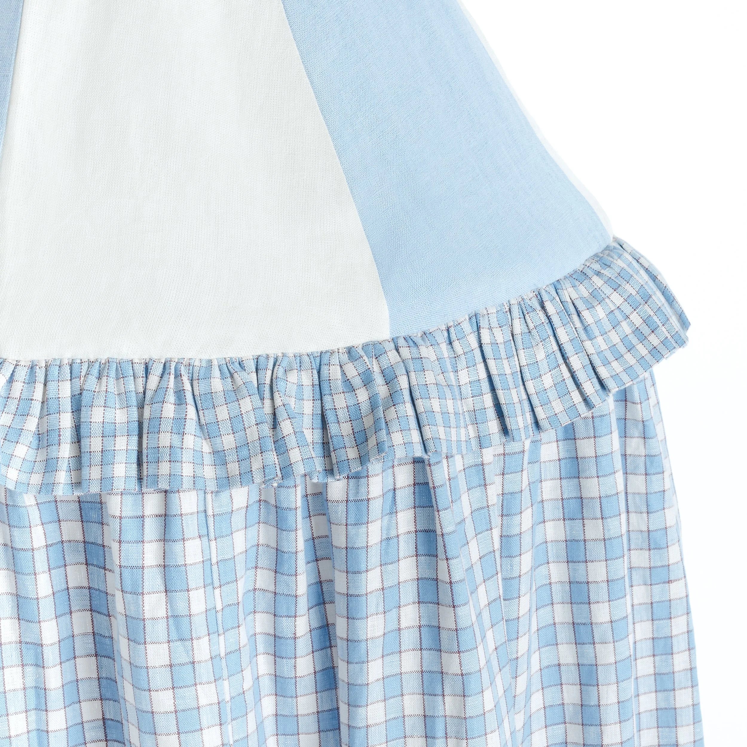 Gingham canopy, cornflower
