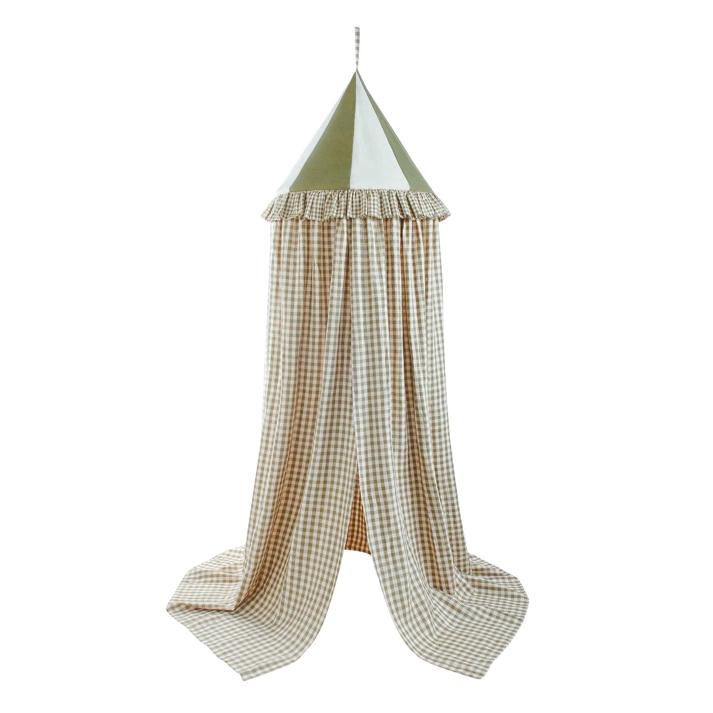 PRE-ORDER Gingham canopy, olive, June delivery