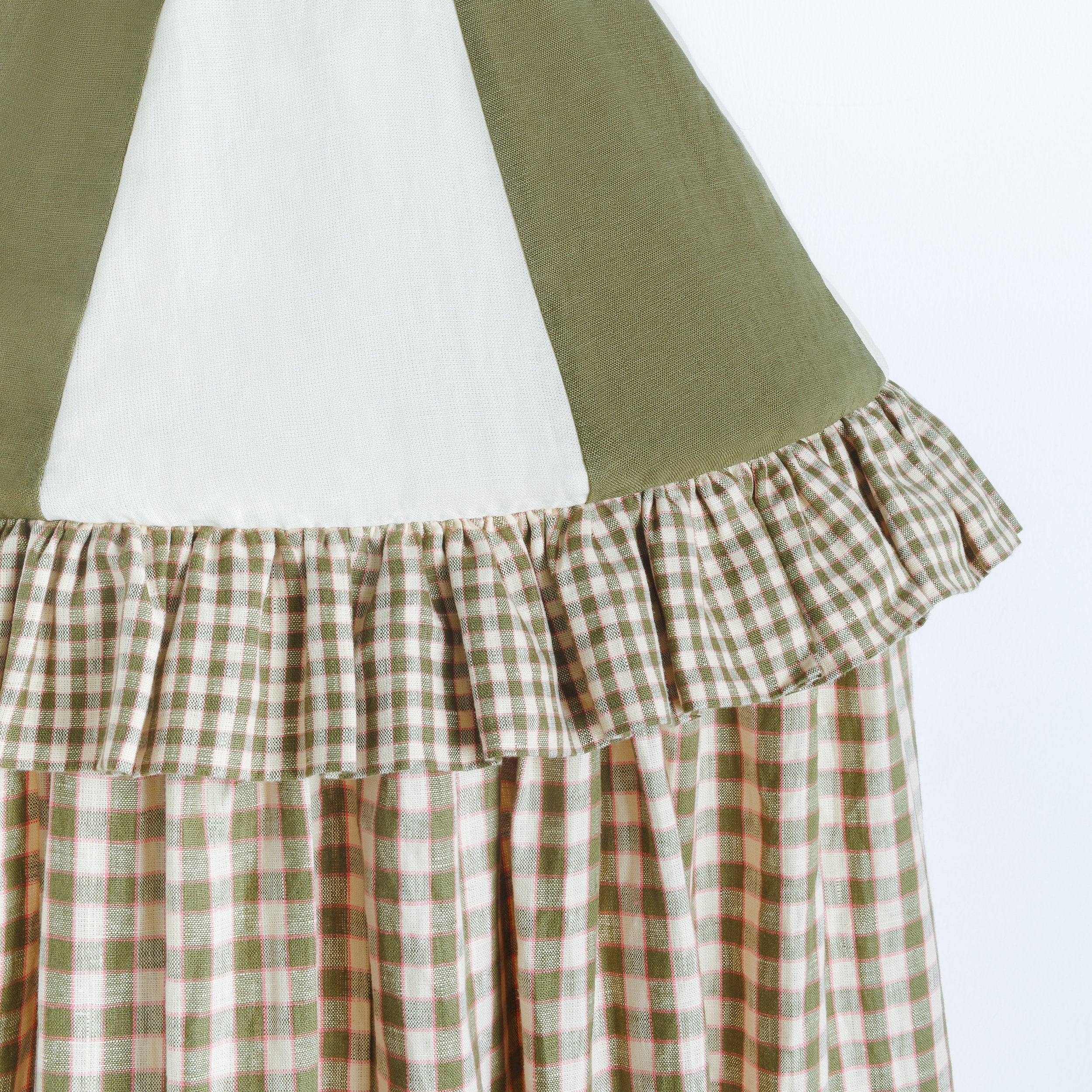 PRE-ORDER Gingham canopy, olive, June delivery