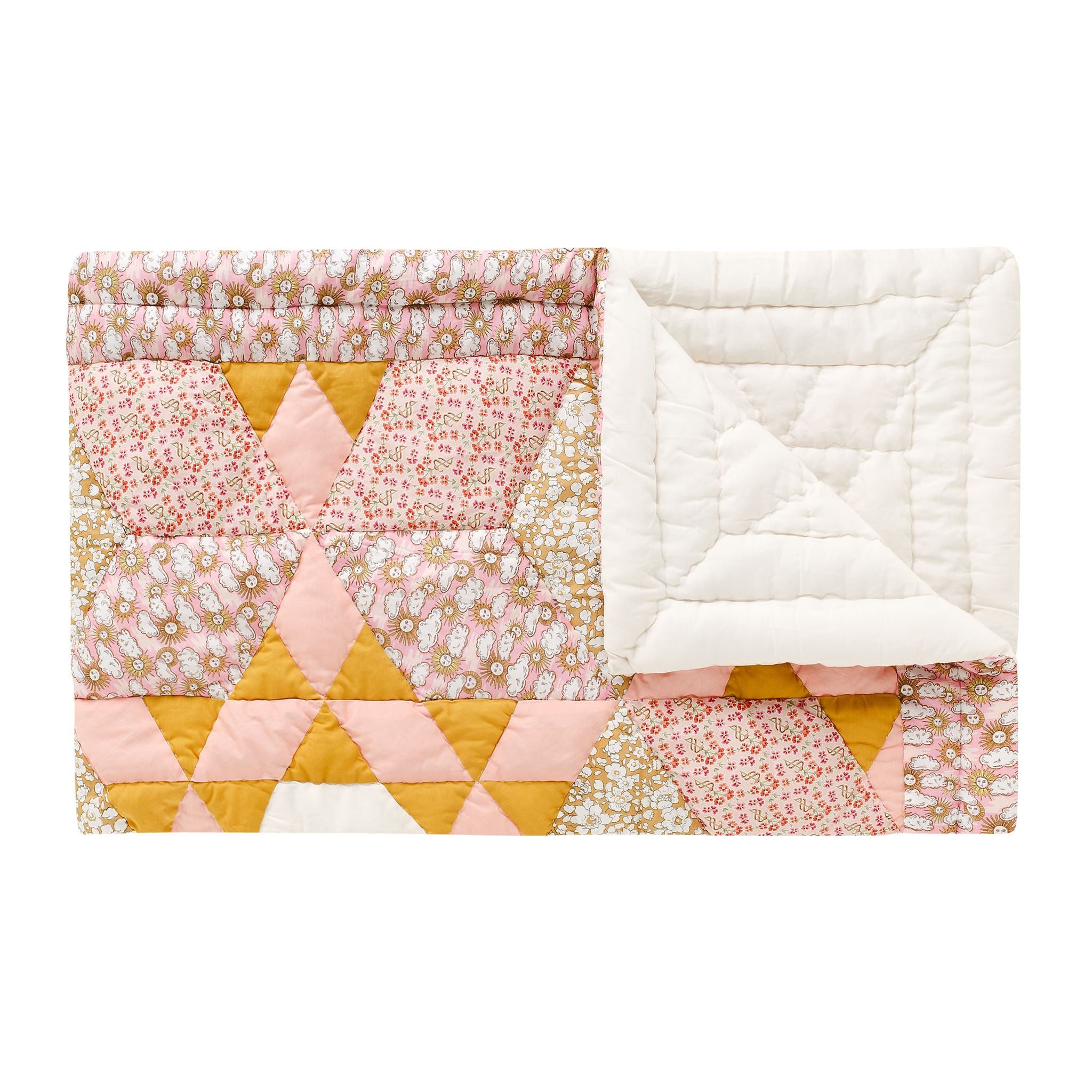 Follow the Sun 'made with Liberty fabric' patchwork quilt