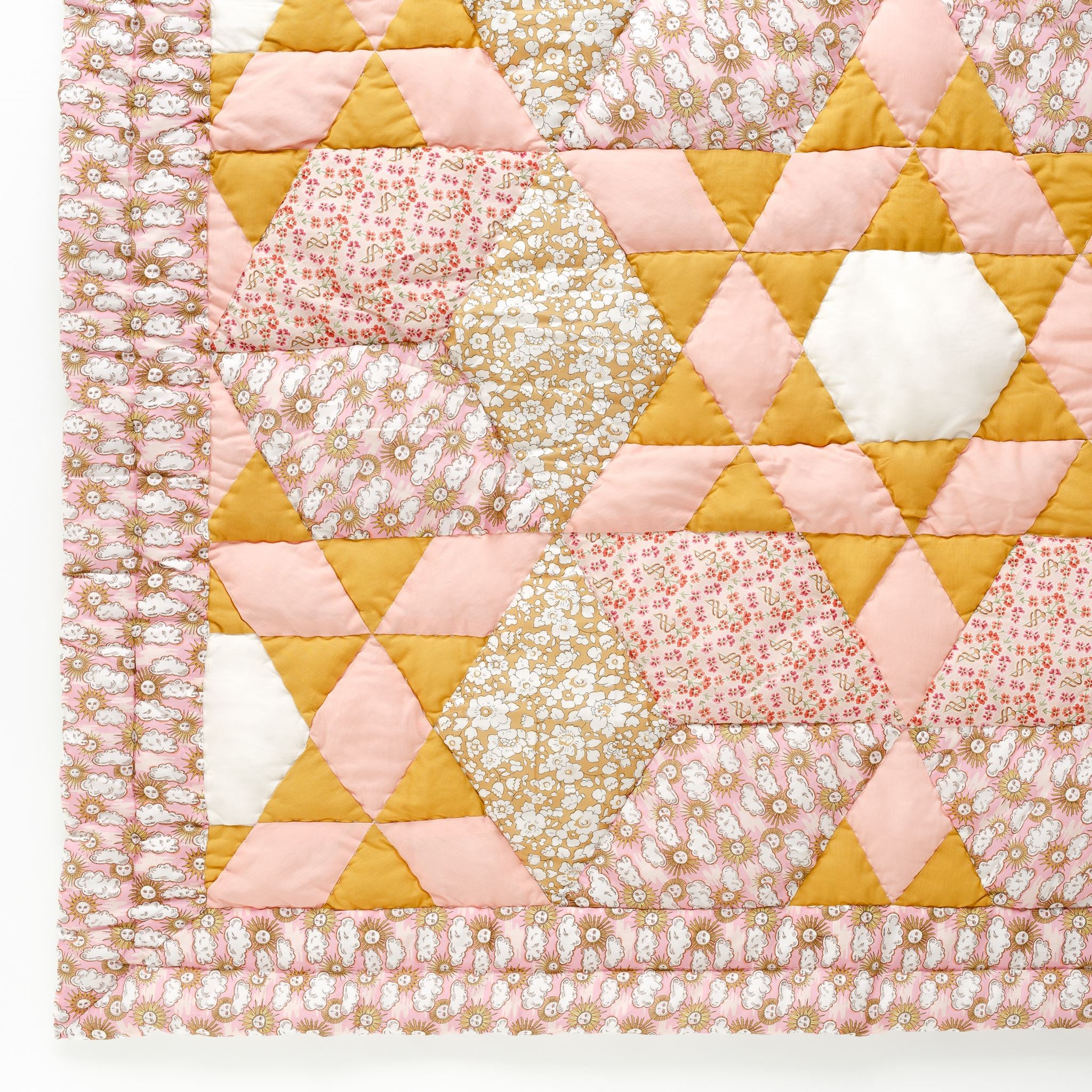 Follow the Sun 'made with Liberty fabric' patchwork quilt
