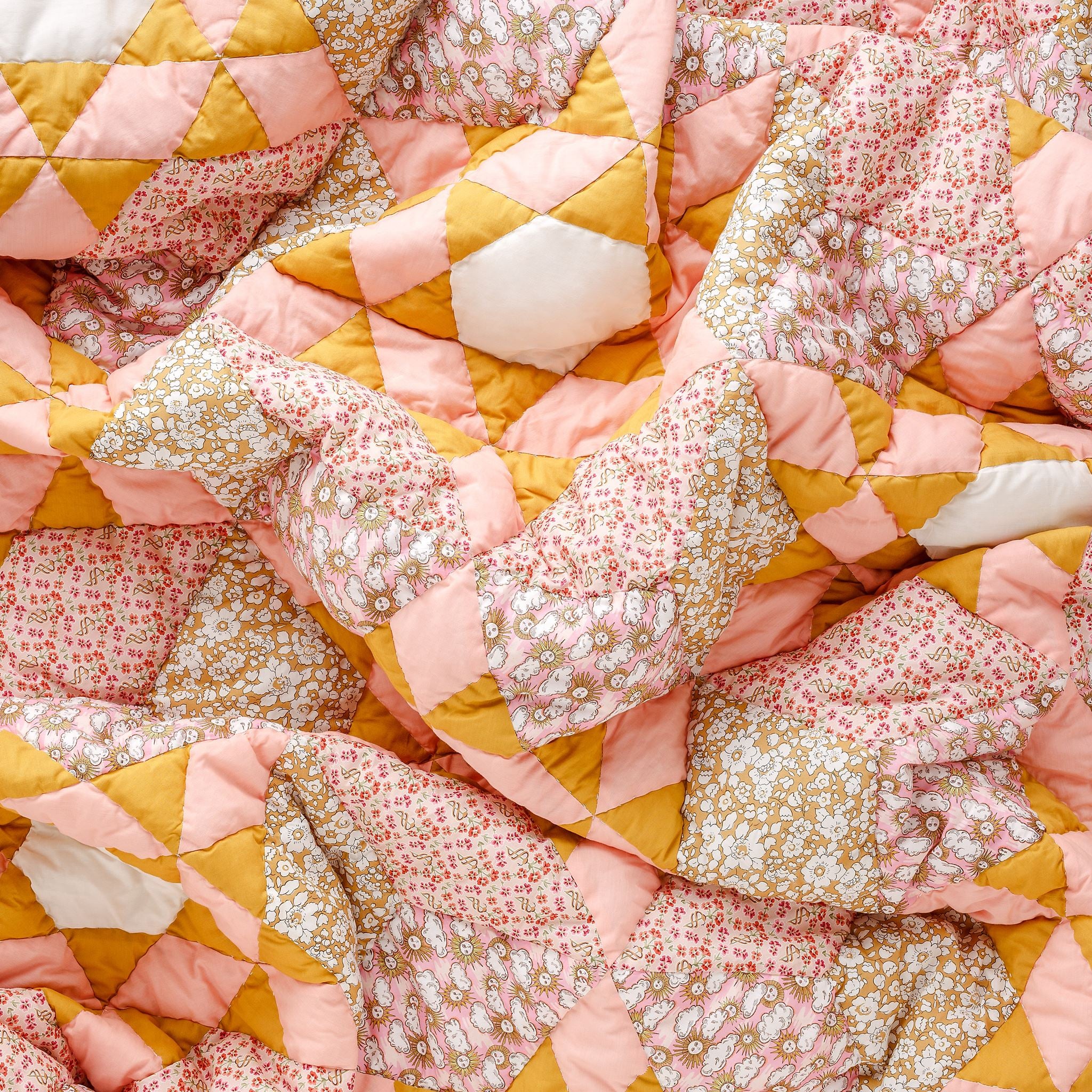 Follow the Sun 'made with Liberty fabric' patchwork quilt