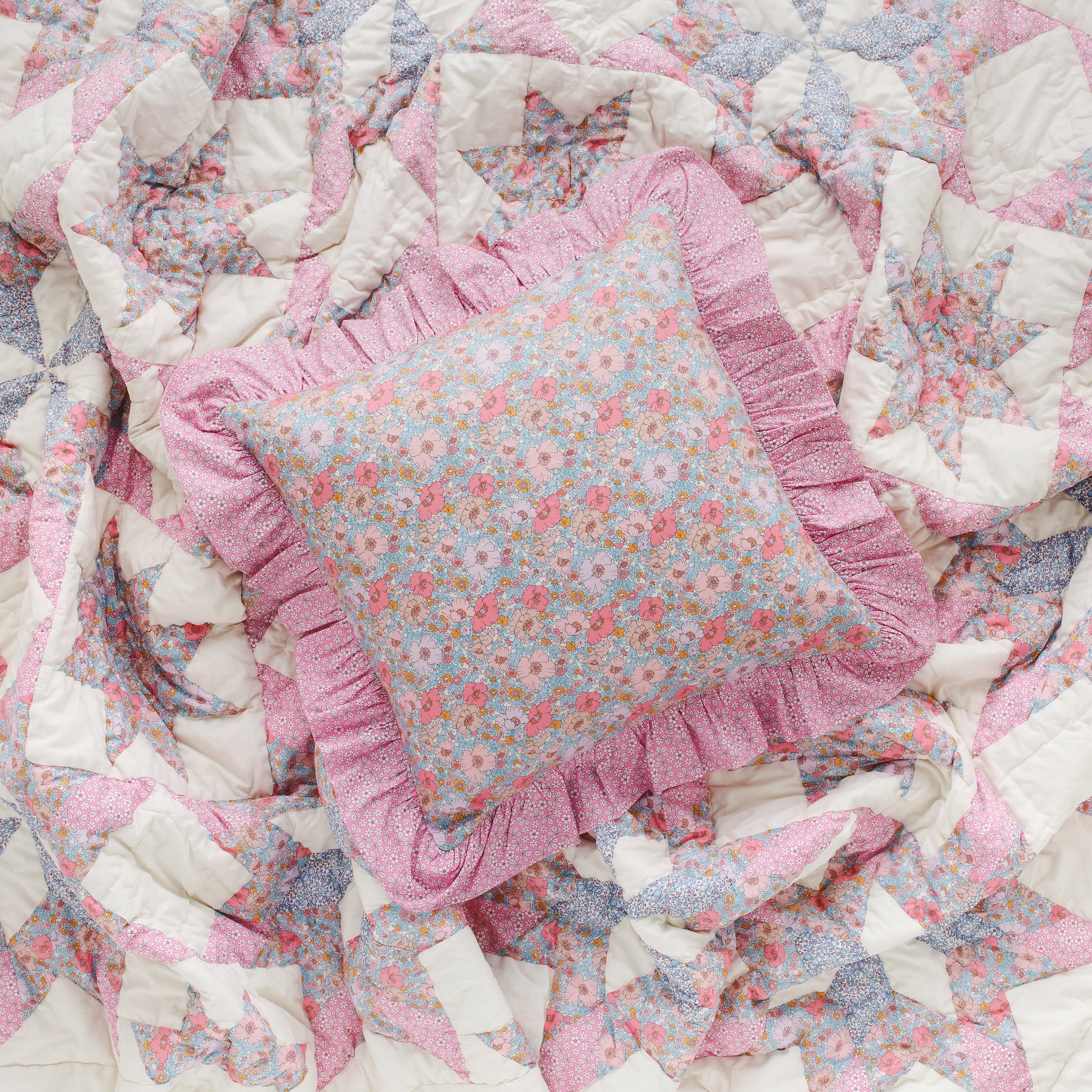 Shooting Star, made with Liberty fabrics patchwork quilt